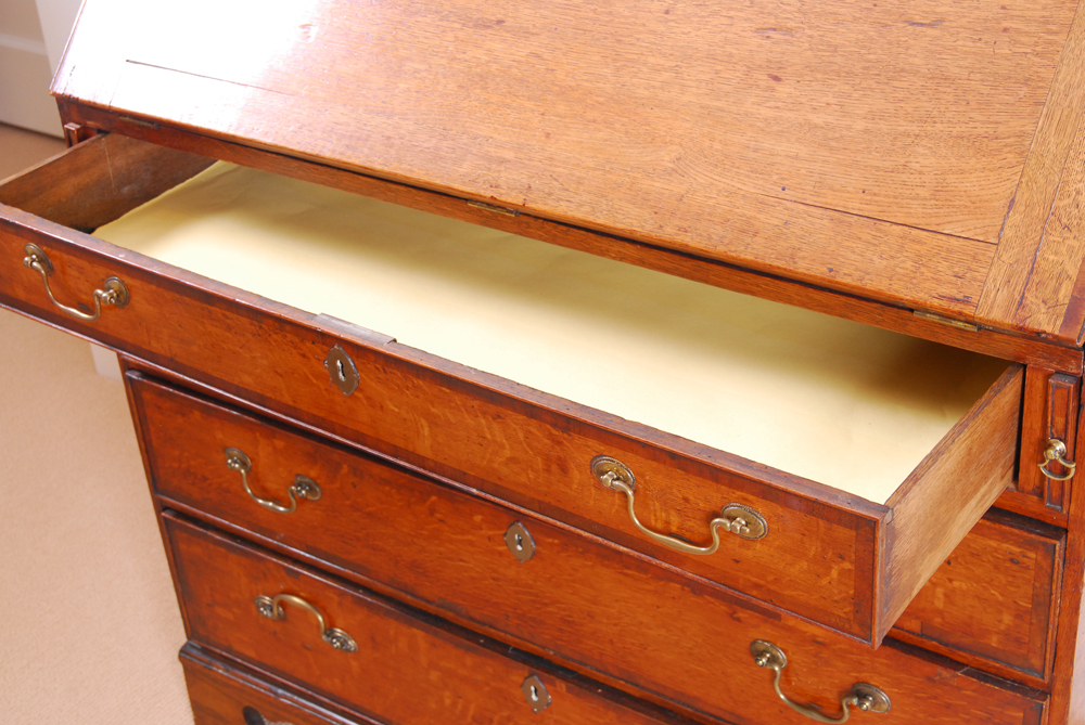 English George III Oak Slant-Front Desk