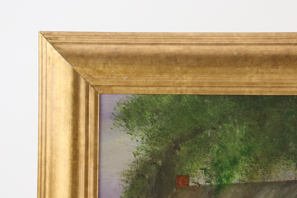 Judy Doucet Oil Folk Art Painting on Canvas