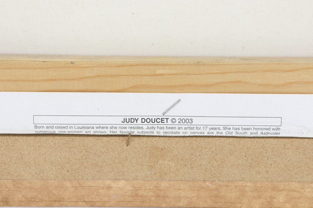 Judy Doucet Oil Folk Art Painting on Canvas