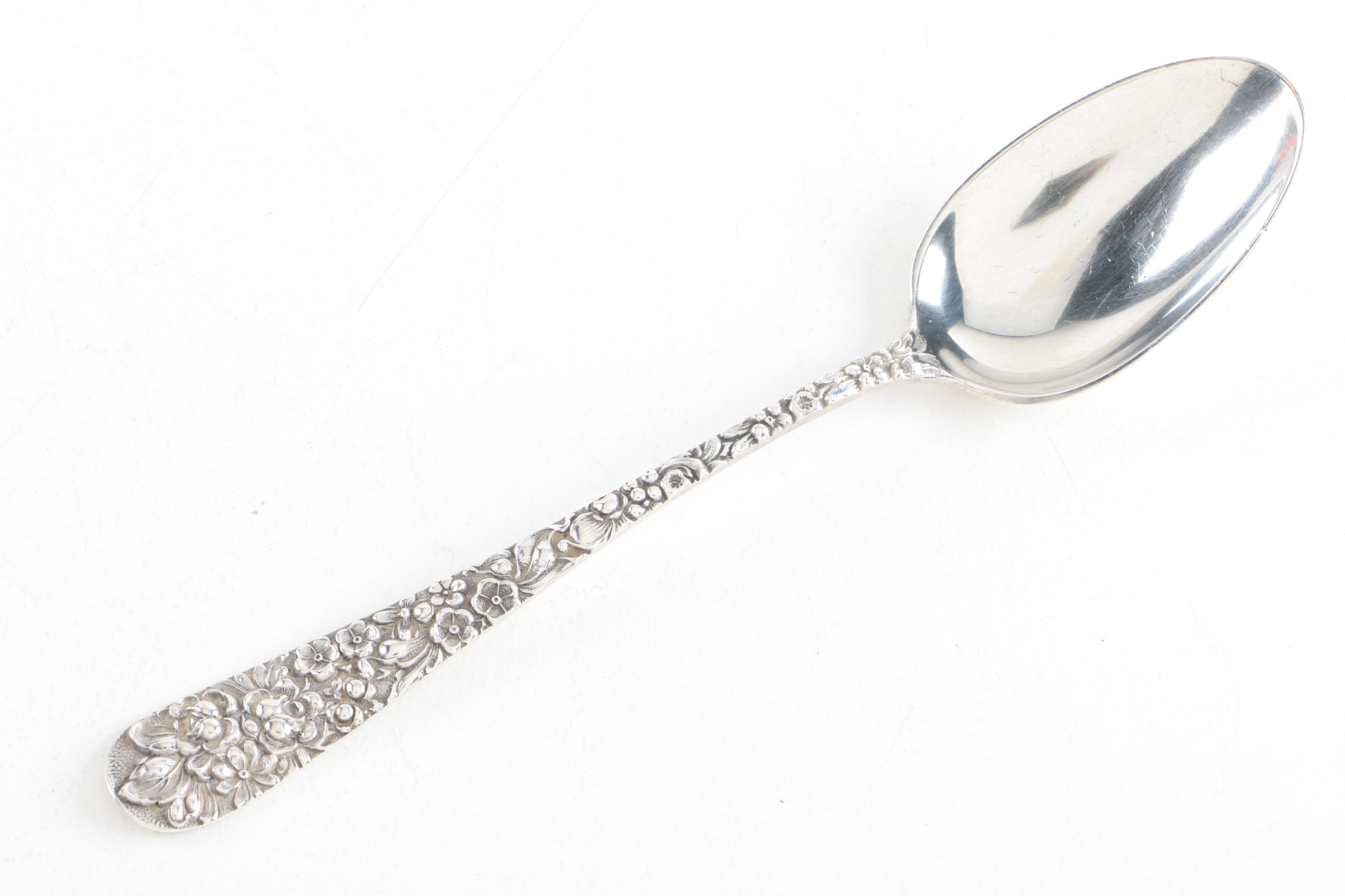 The Stieff Co. "Rose" Sterling Silver Five O'Clock Spoons