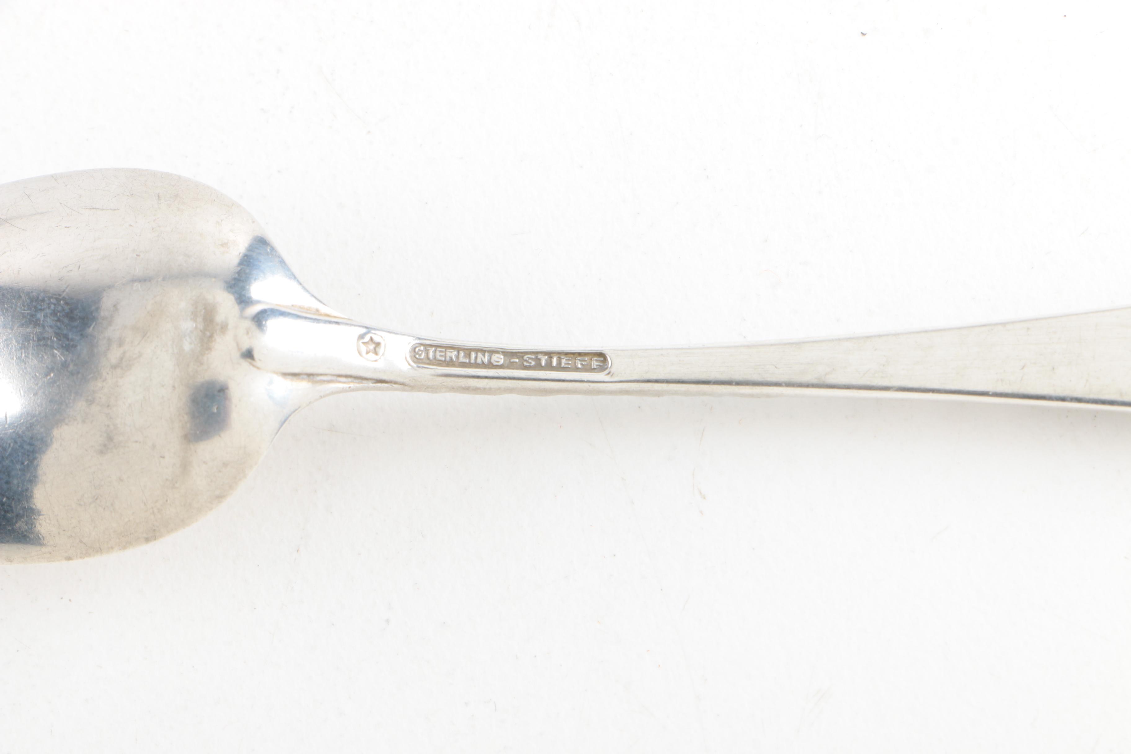 The Stieff Co. "Rose" Sterling Silver Five O'Clock Spoons