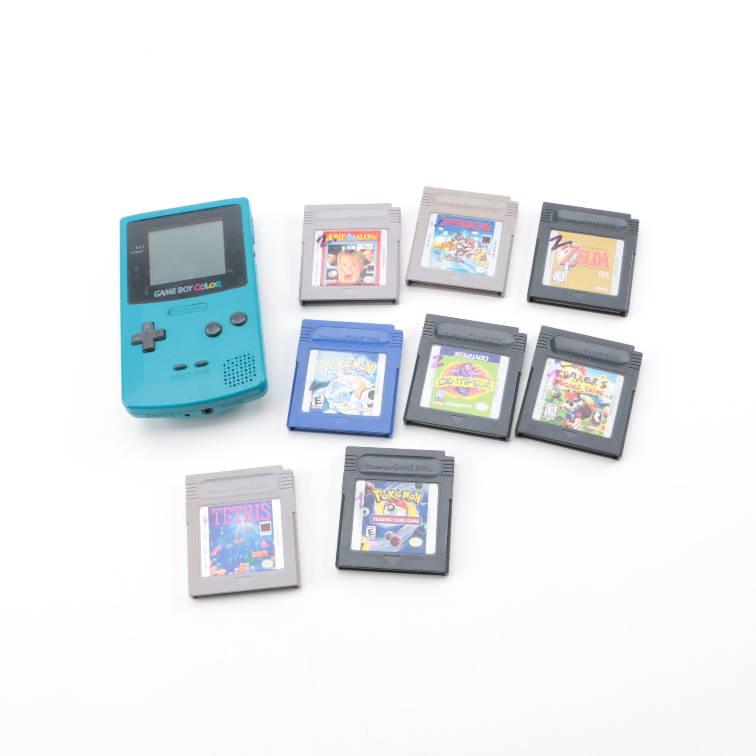 Game Boy Color Handheld Console and Games