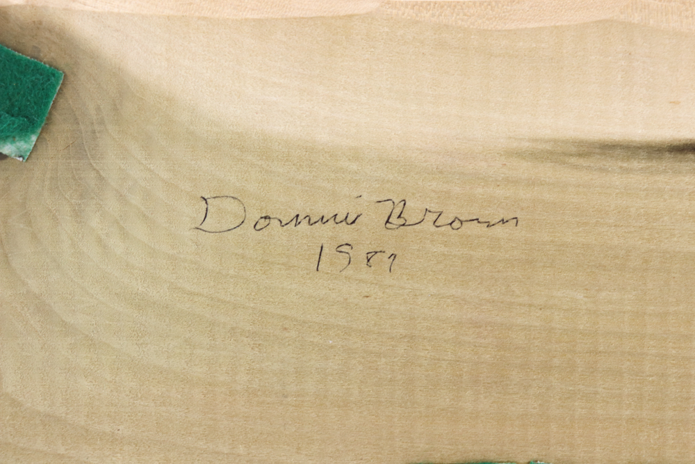 Donnie Brown Wood Sculpture of Man with Saw