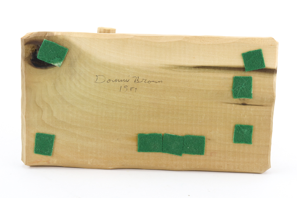 Donnie Brown Wood Sculpture of Man with Saw