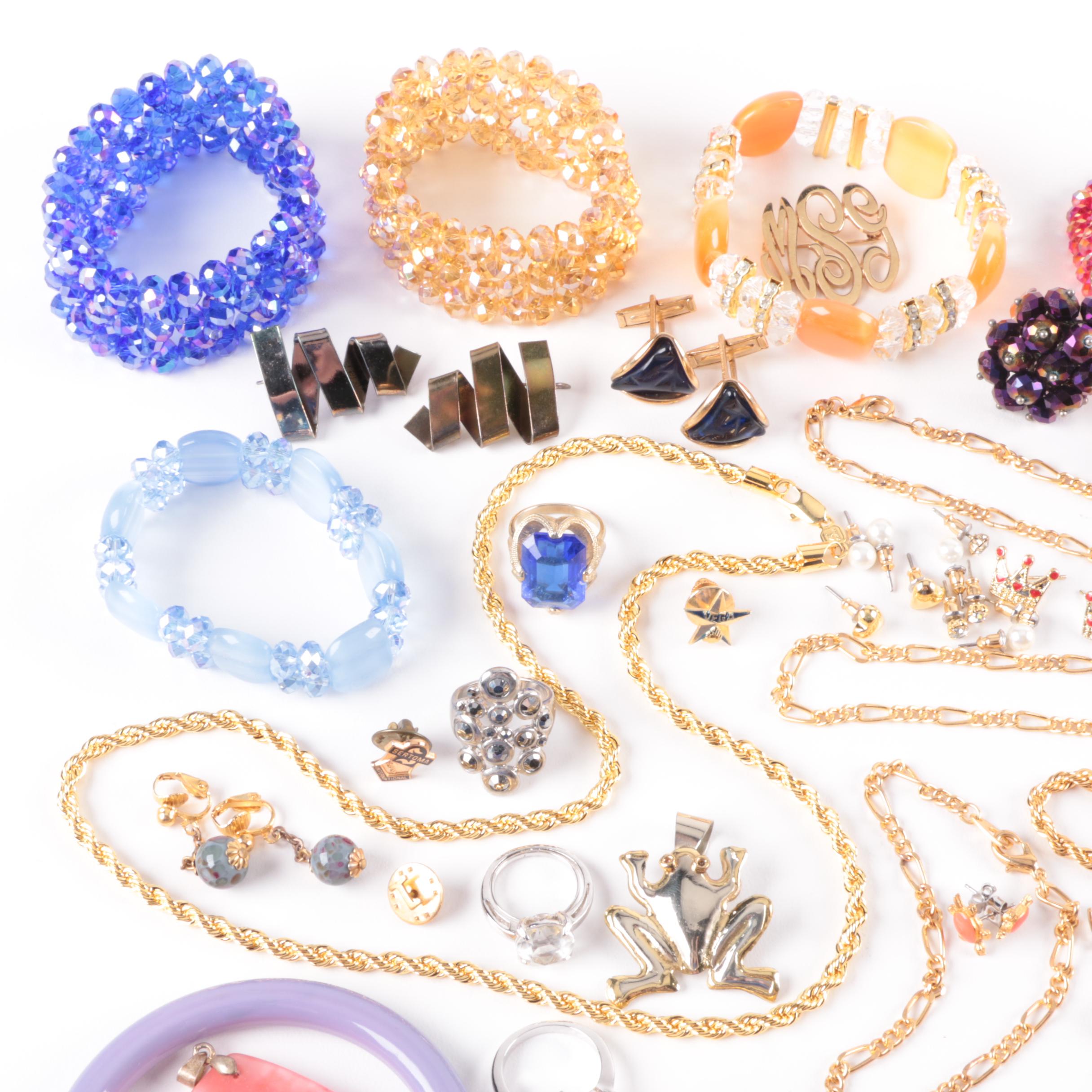 Assortment of Jewelry with Accents Including Hematite