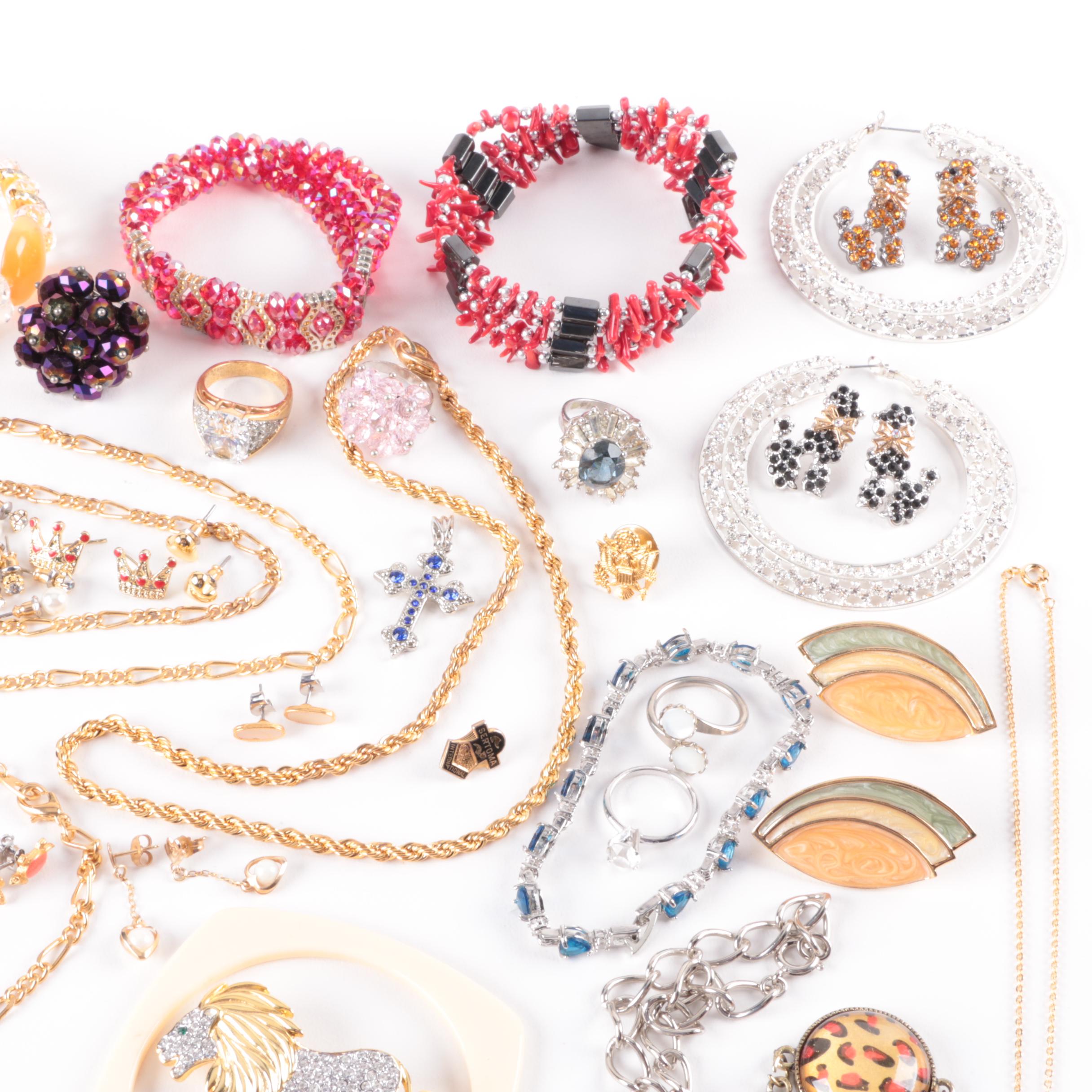 Assortment of Jewelry with Accents Including Hematite