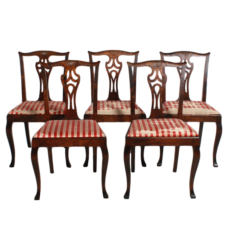 Set of Vintage Chippendale Style Dining Chairs