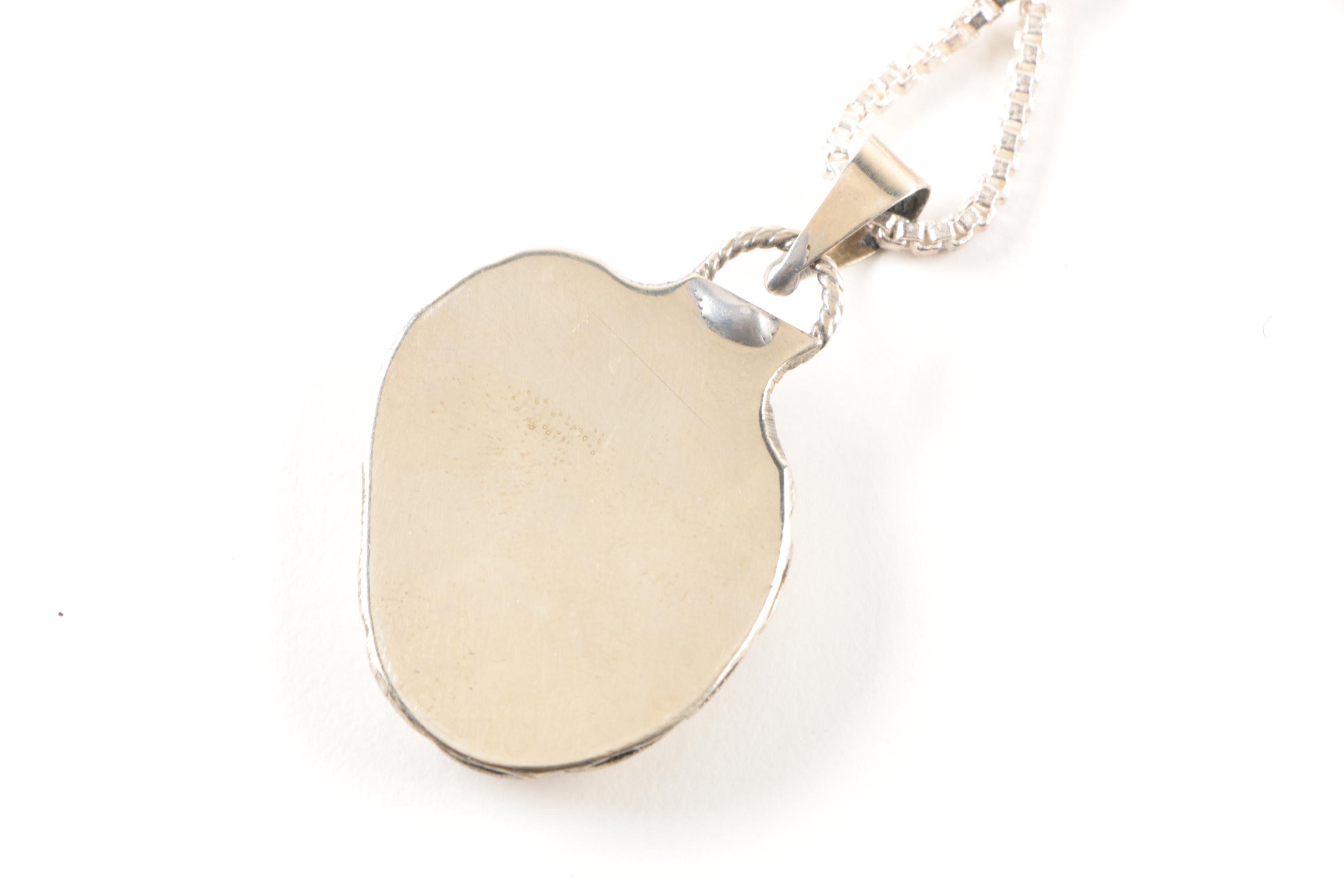 Silver Toned Jewelry Including Agate