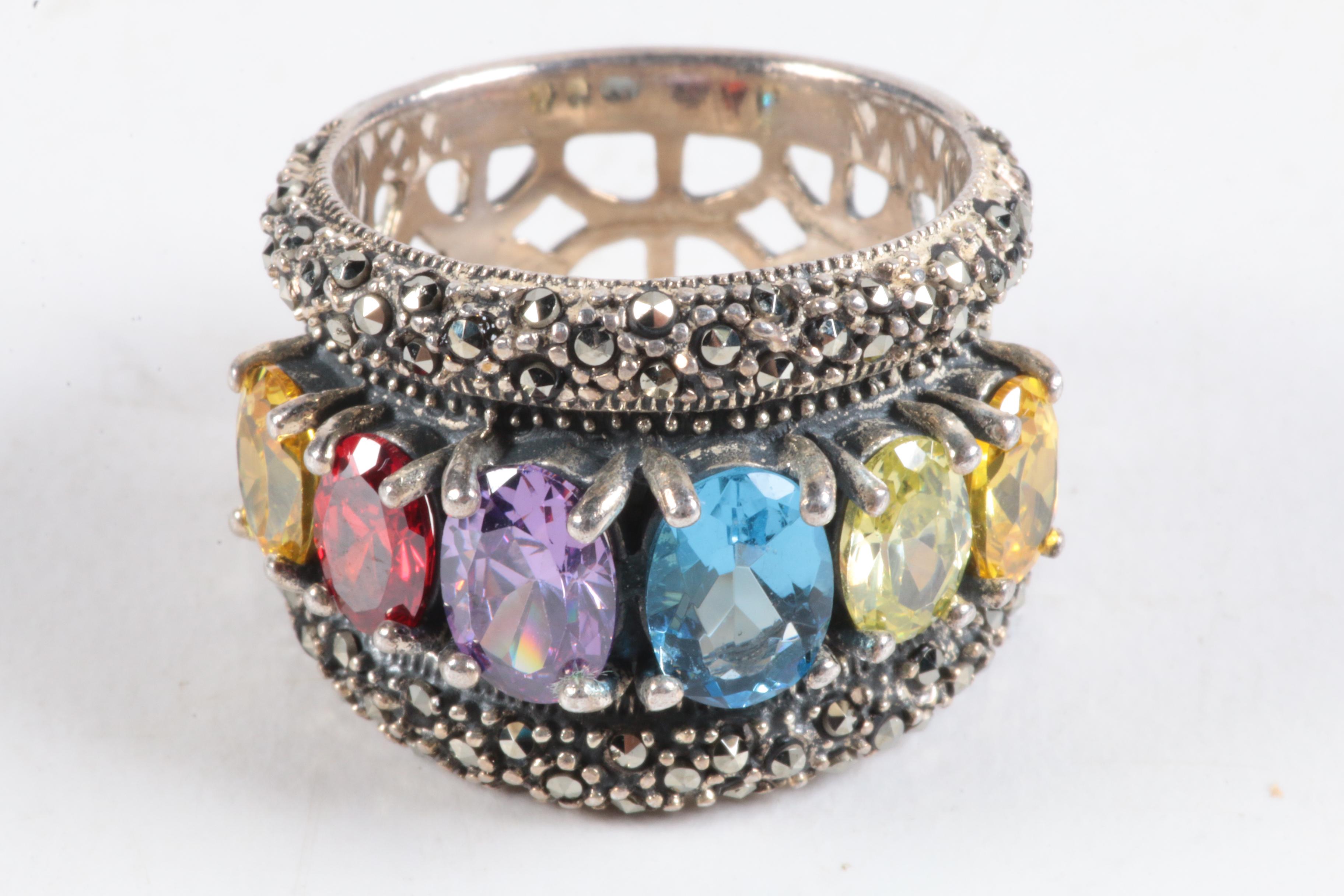 Sterling Silver Amethyst and Blue Topaz Jewelry Selection