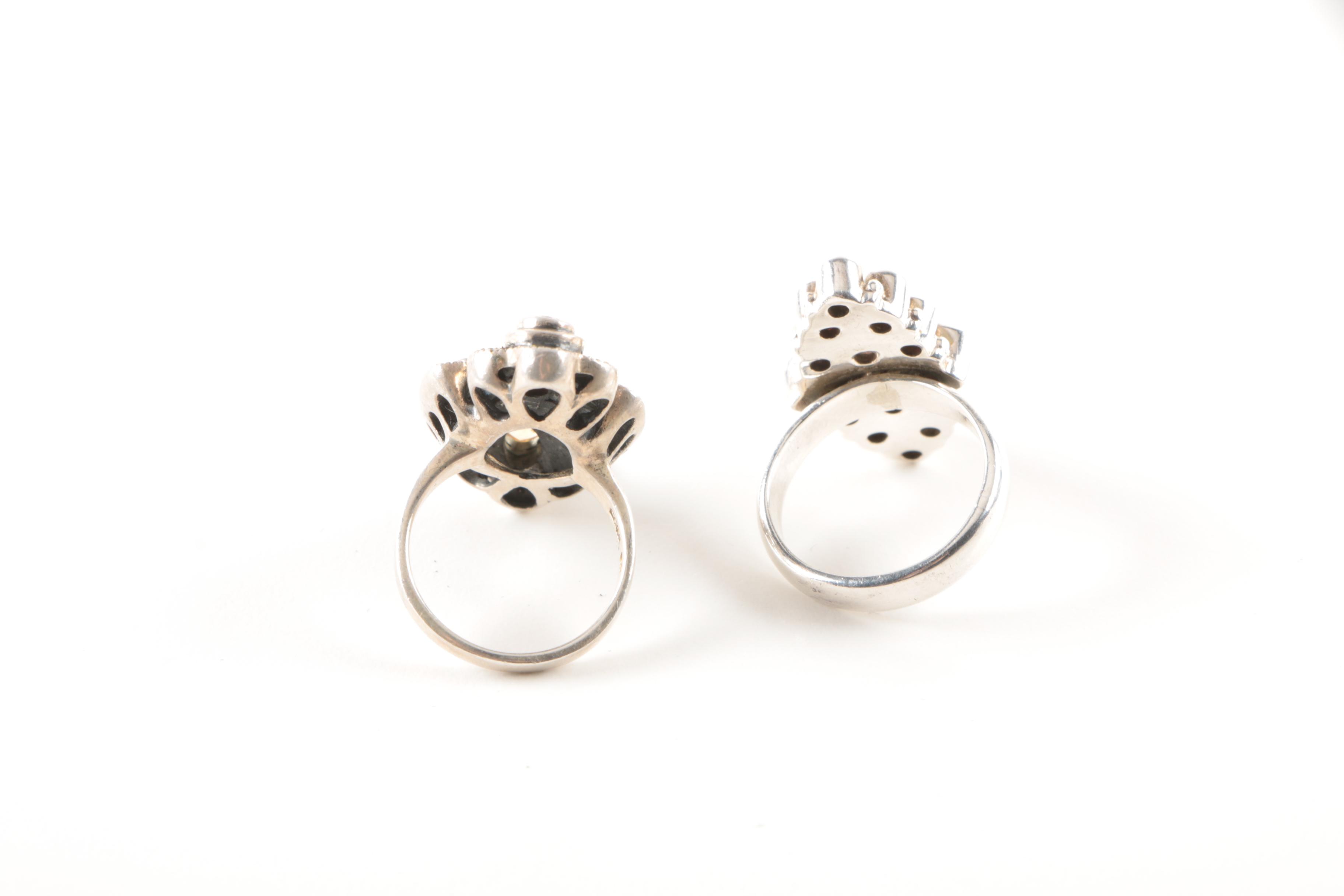 Sterling Silver Ring Selection Including Garnet