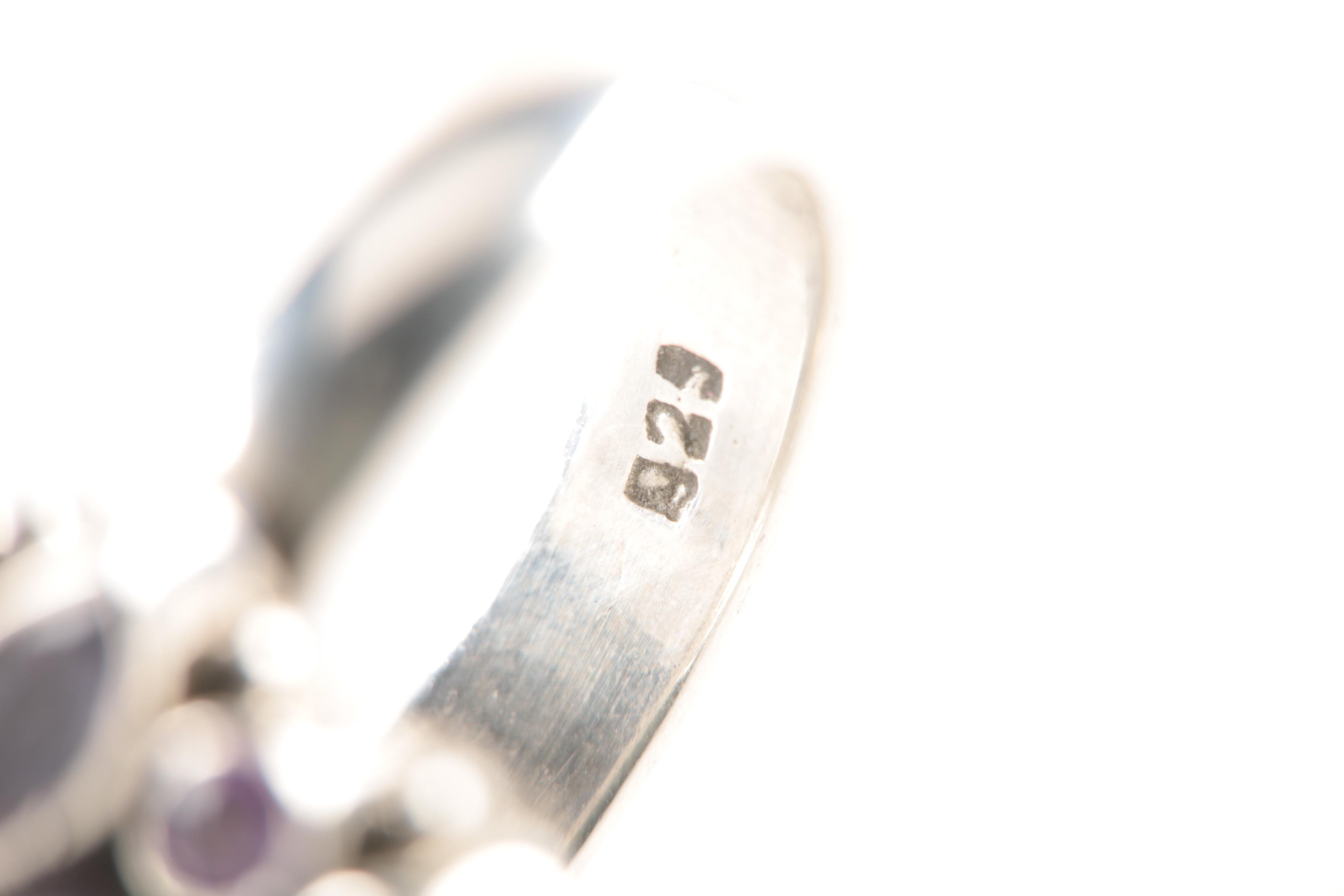 Sterling Silver Ring Selection Including Garnet