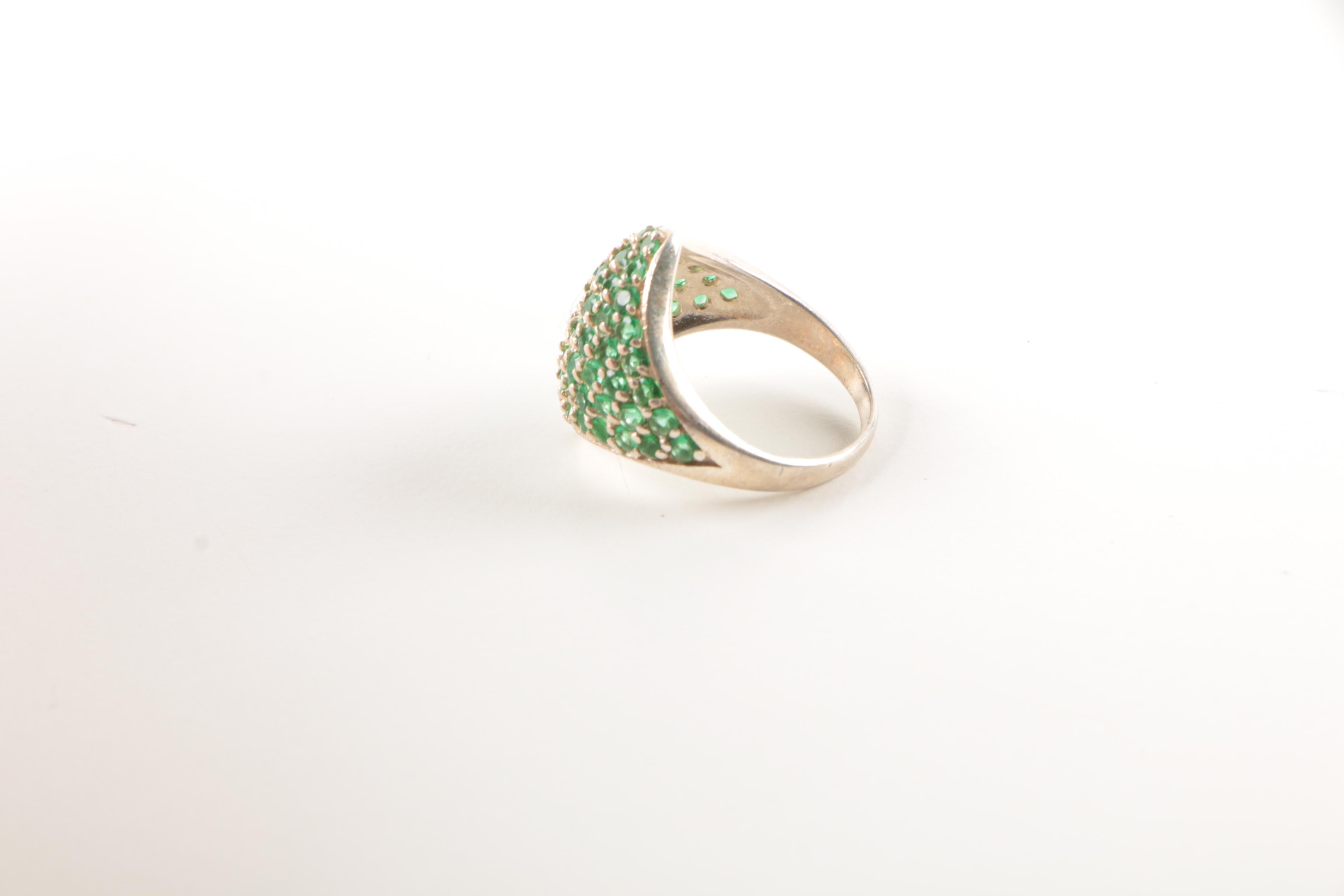 Sterling Silver Ring Selection Including Garnet