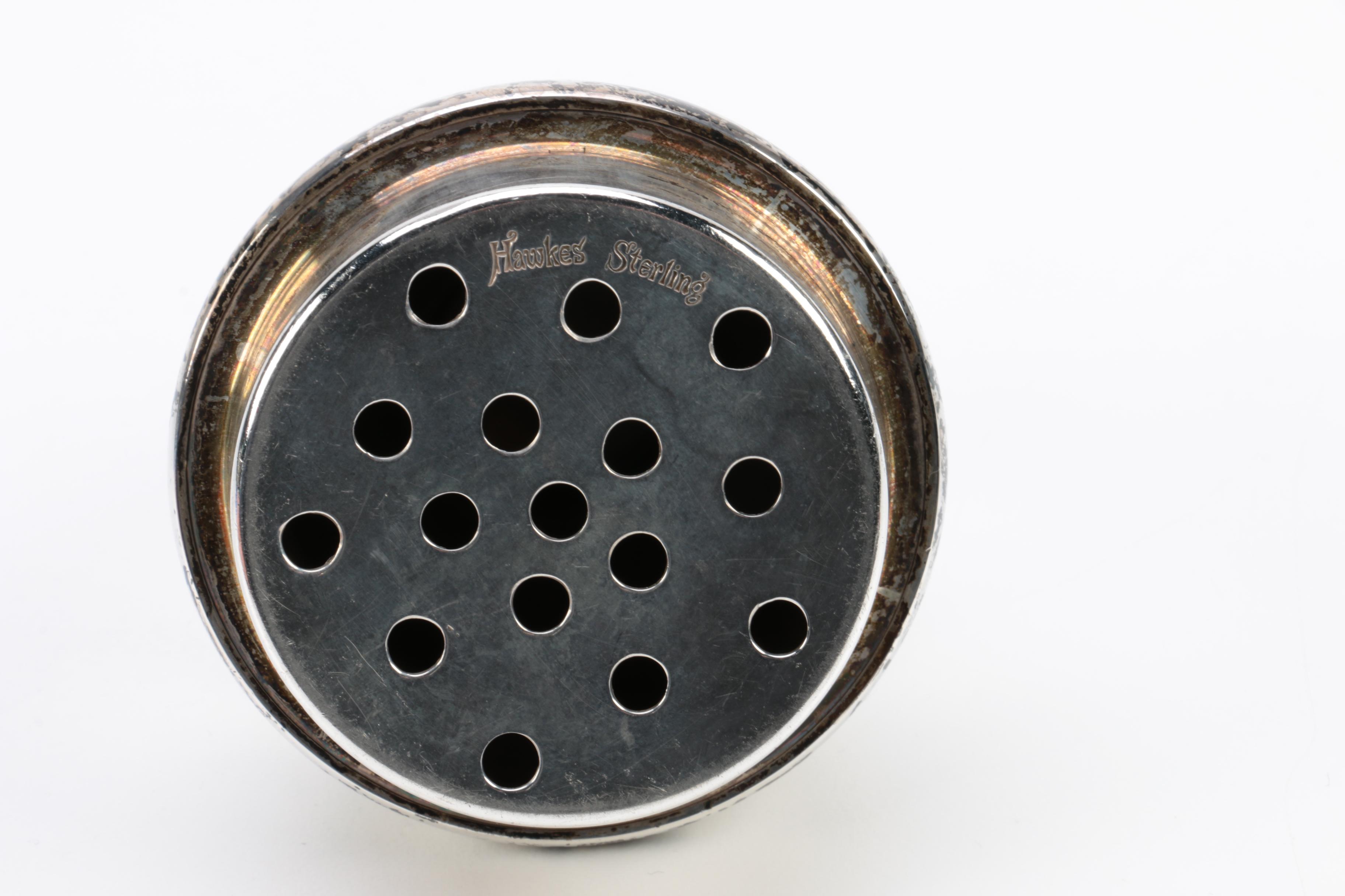 Vintage Hawkes Sterling and Glass Cocktail Shaker