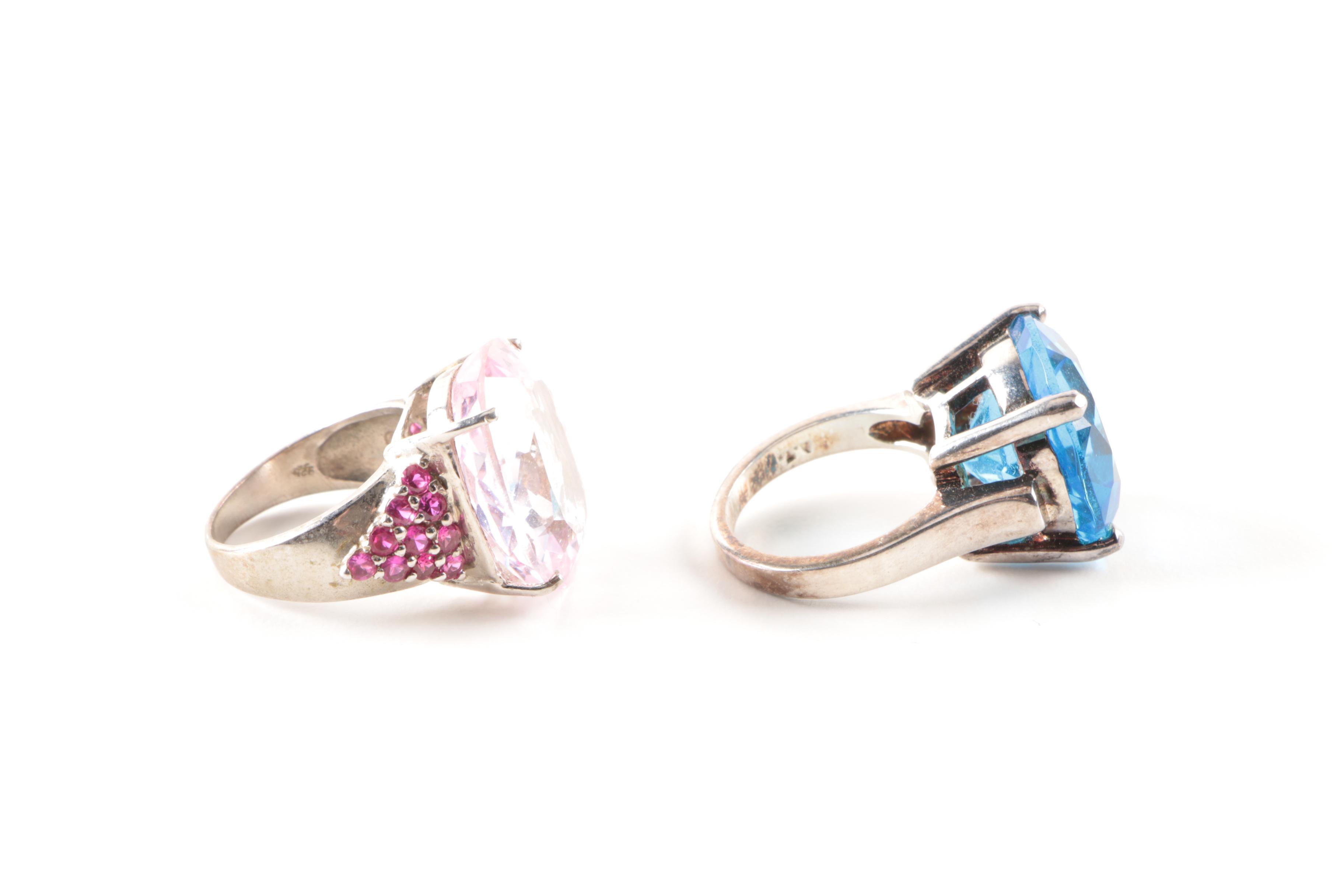 Sterling Silver Ring Selection Including Cubic Zirconia