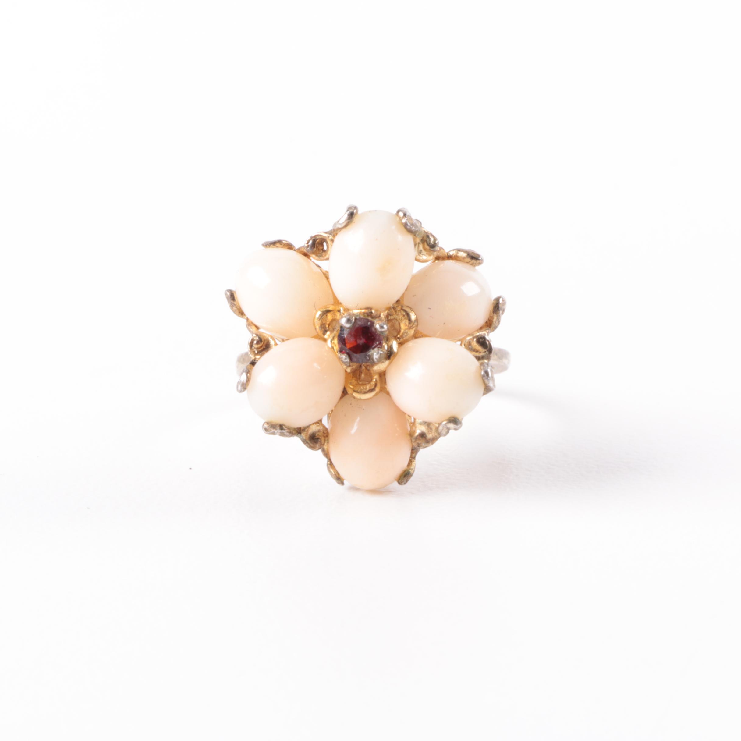 Sterling Silver Coral and Garnet Jewelry Selection