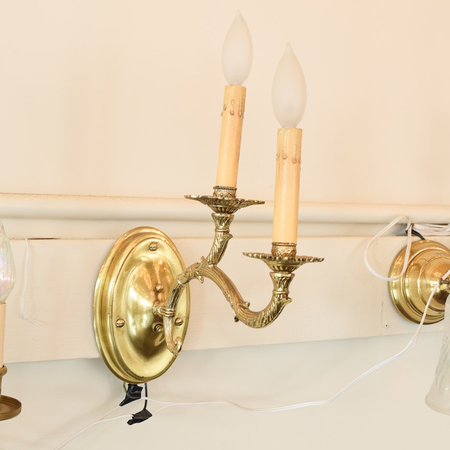 Candlestick Socket Brass Wall Sconce