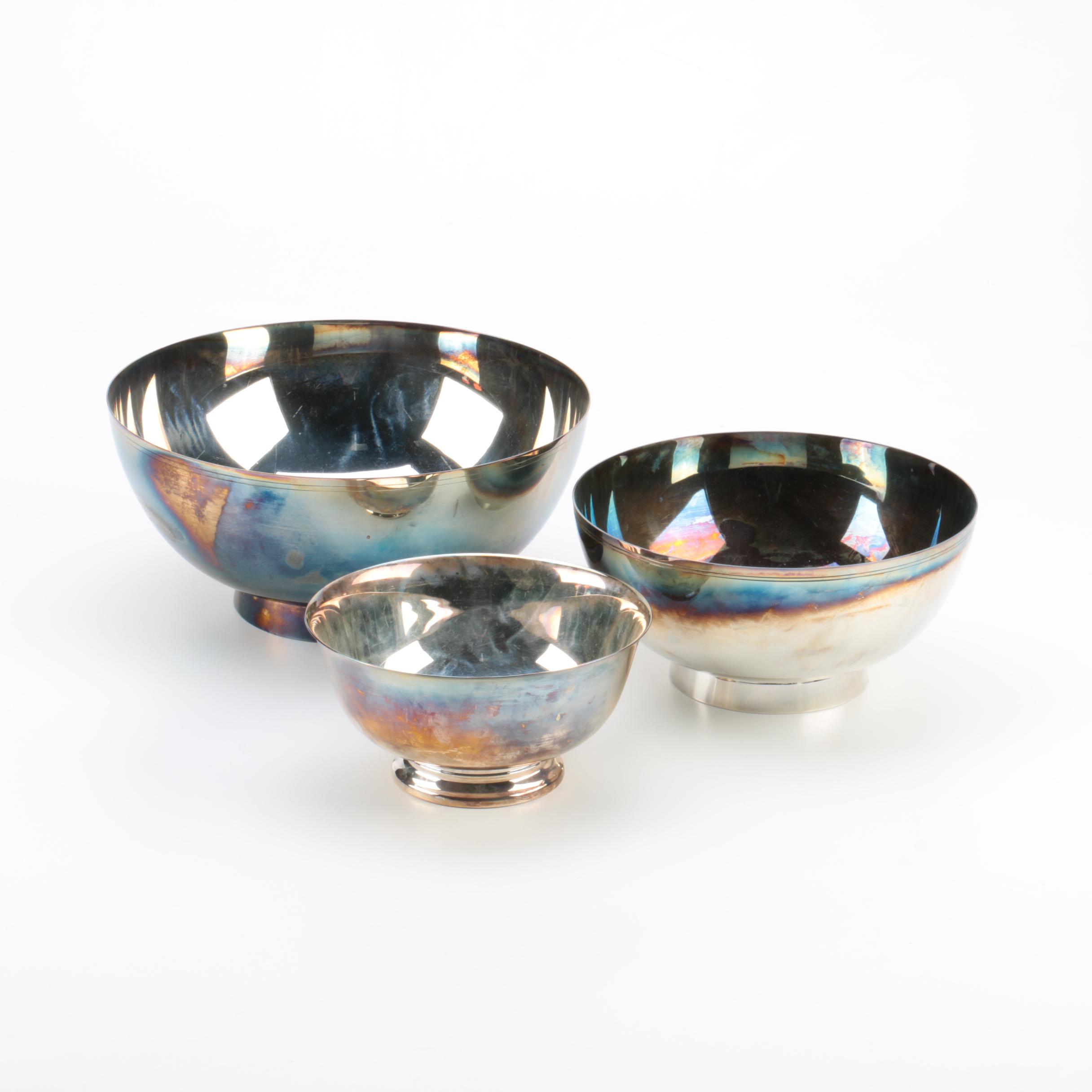 Lunt Silversmiths and Reed & Barton Silver-Plated Bowls