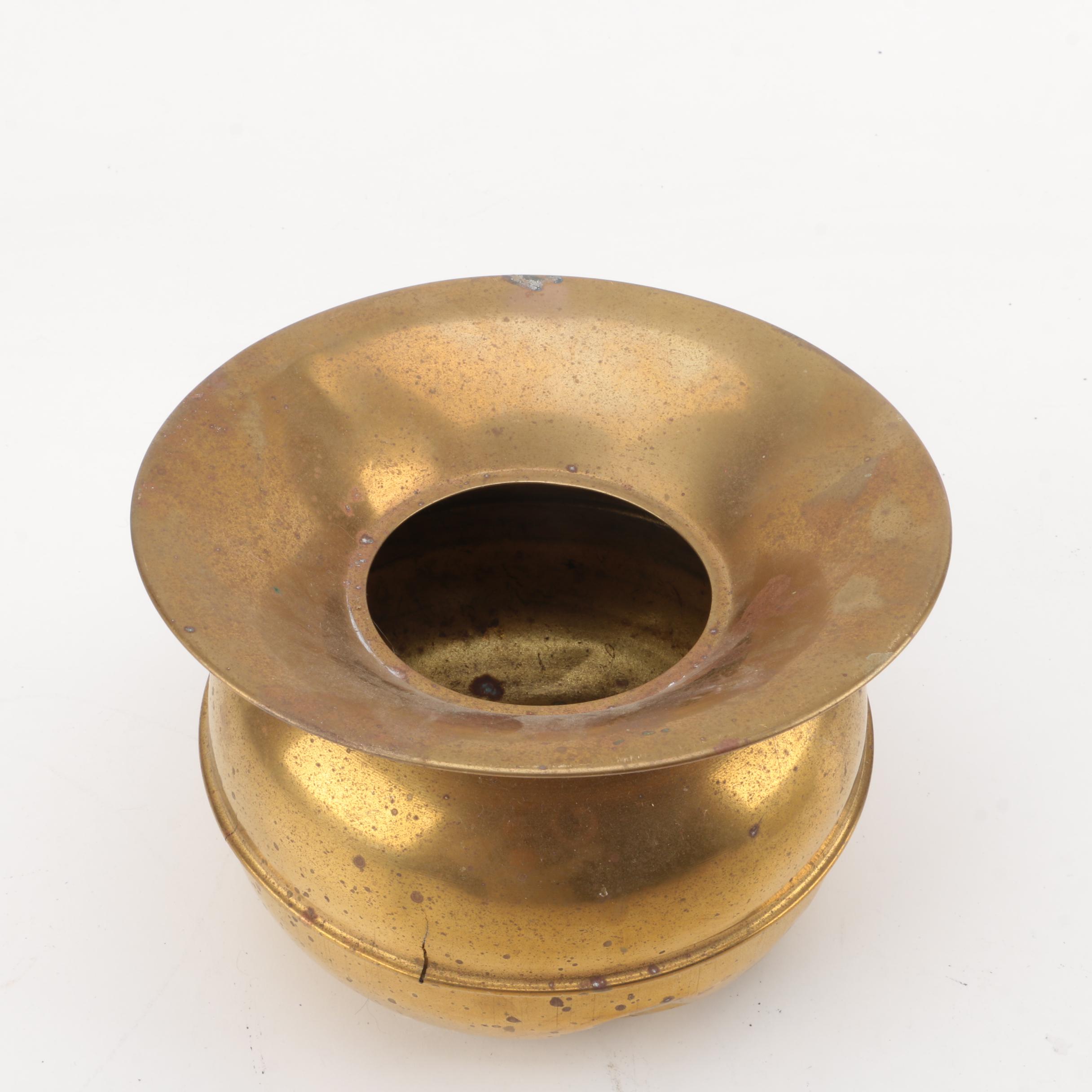 Vintage Iron Craft Brass Tea Kettle with Spittoon