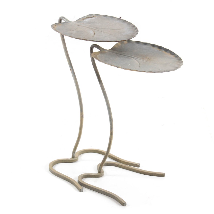 Mid-Century Salterini Iron Lily Pad Nesting Tables