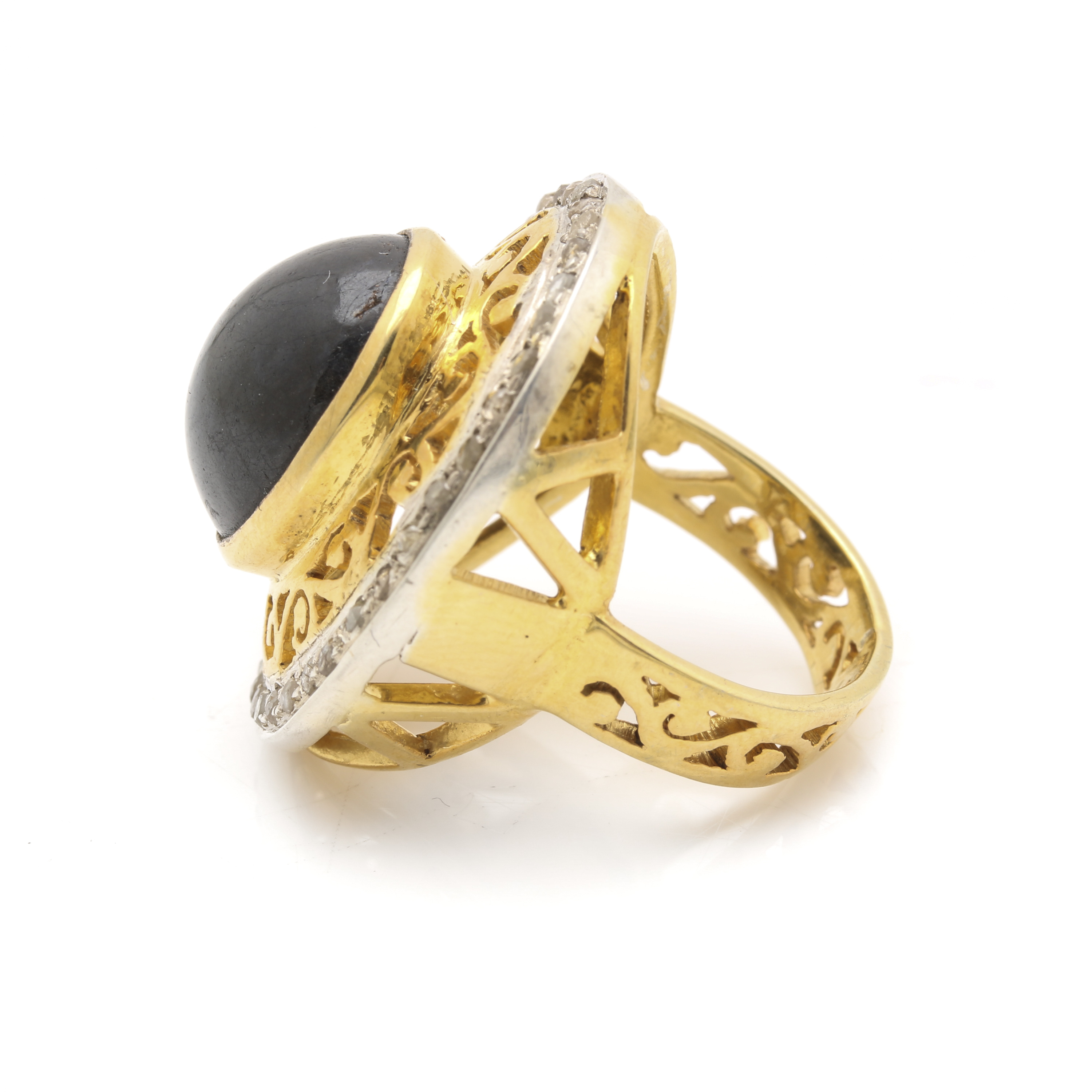 Sterling Silver Sapphire and Diamond Ring