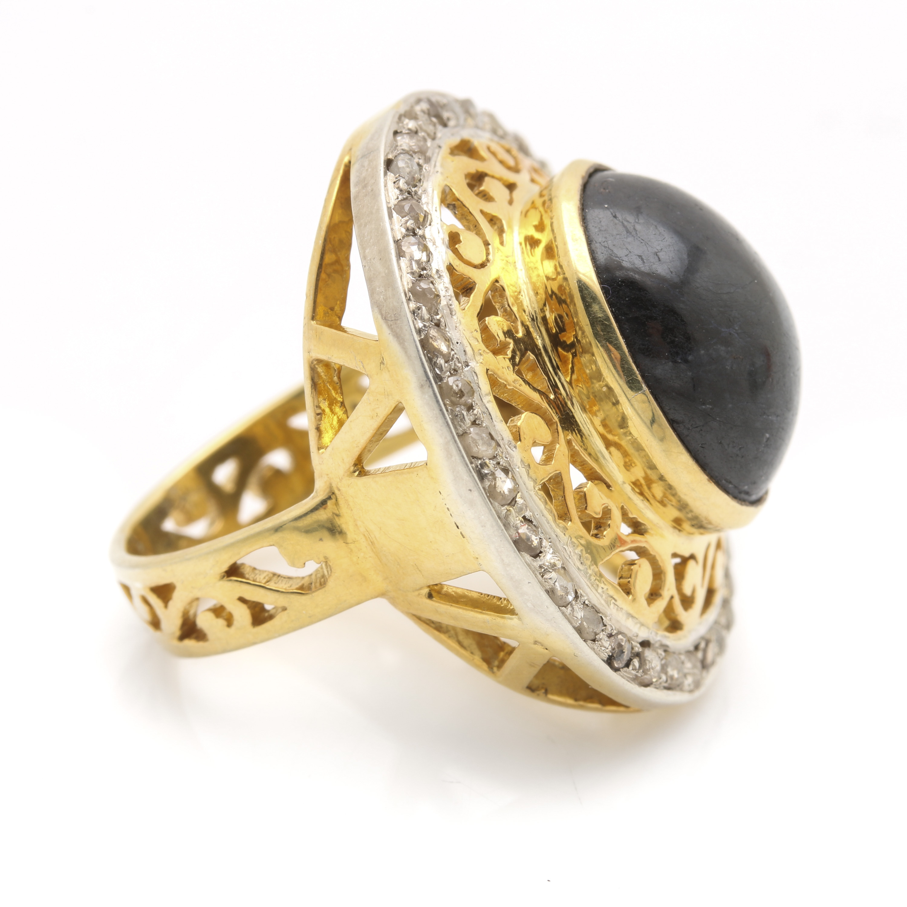 Sterling Silver Sapphire and Diamond Ring