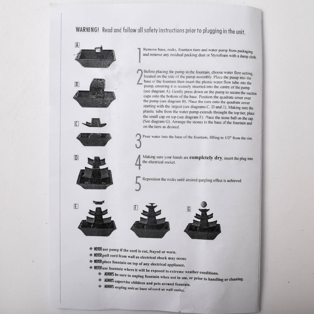 Ceramic Asian Inspired Fountain