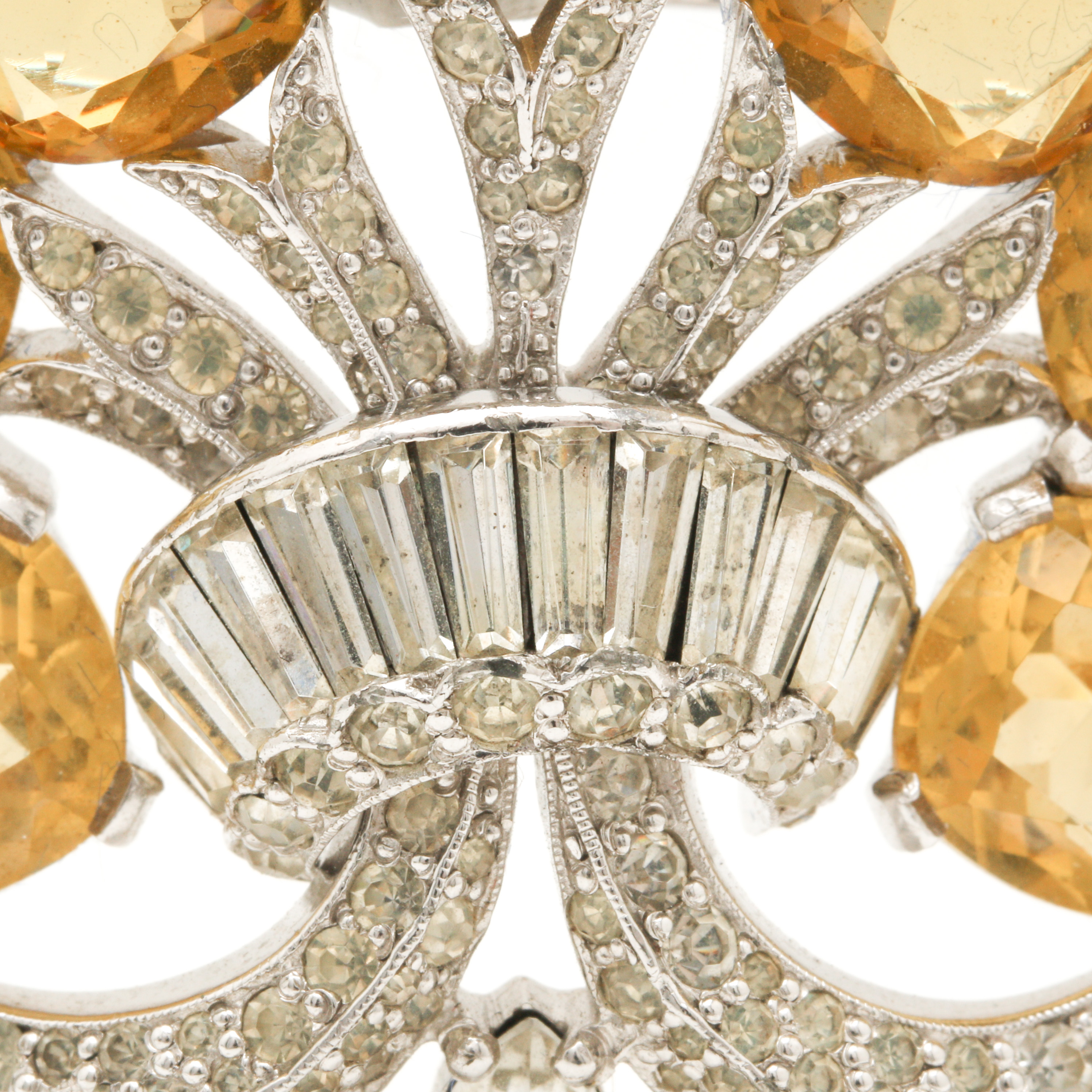 Selection of Eisenberg and Jomaz Silver Tone Glass Demi Parure Jewelry