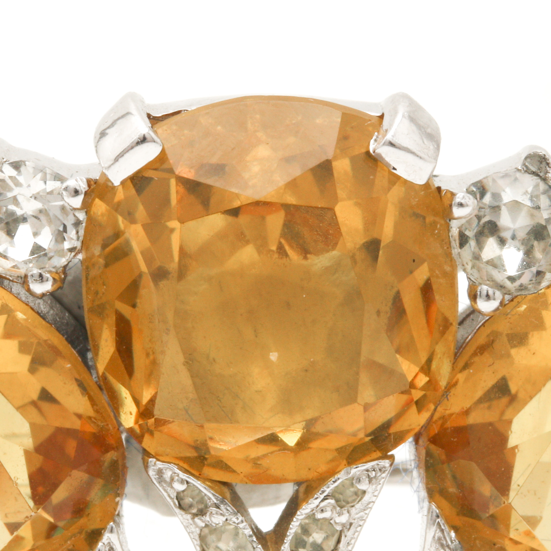 Selection of Eisenberg and Jomaz Silver Tone Glass Demi Parure Jewelry