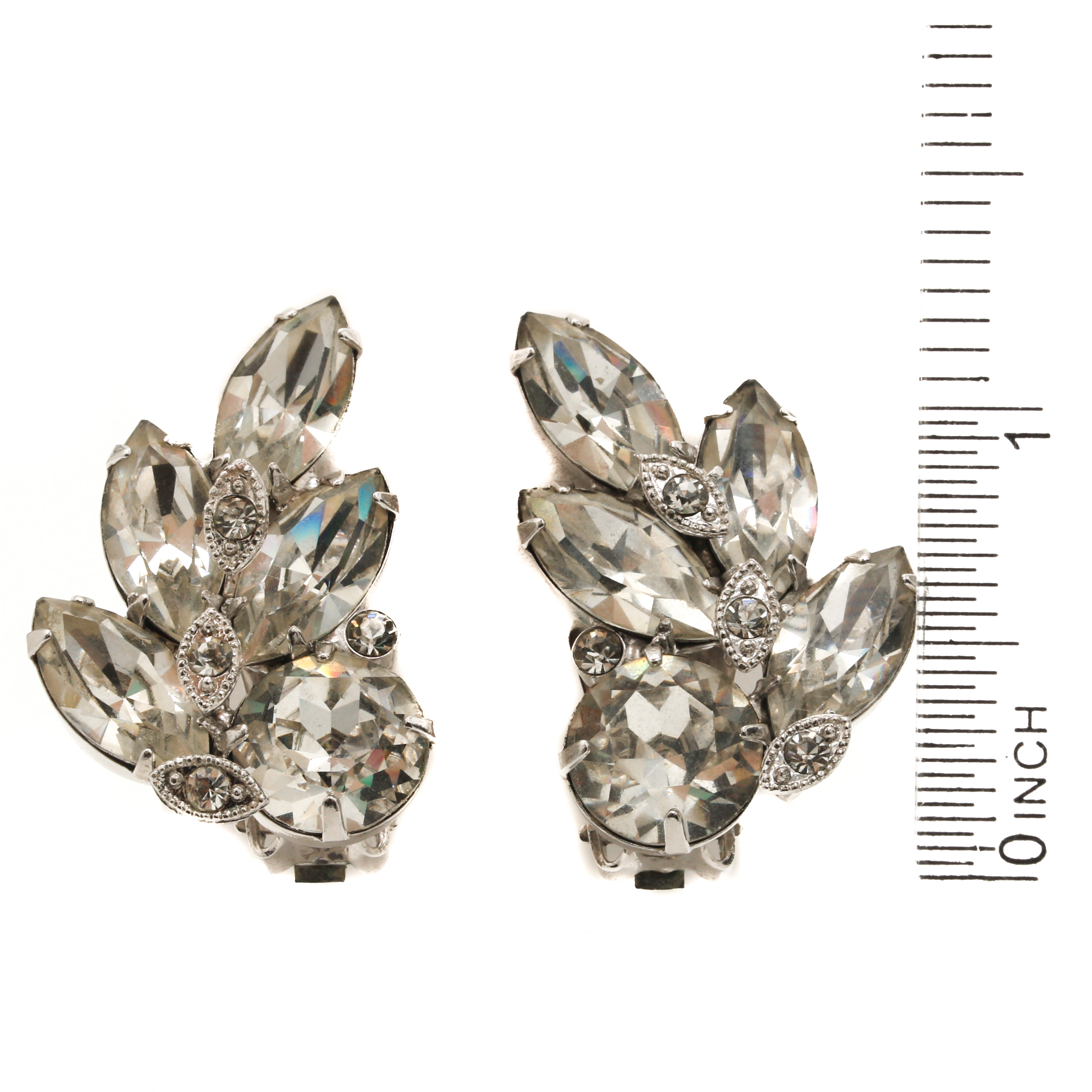 Selection of Eisenberg and Jomaz Silver Tone Glass Demi Parure Jewelry