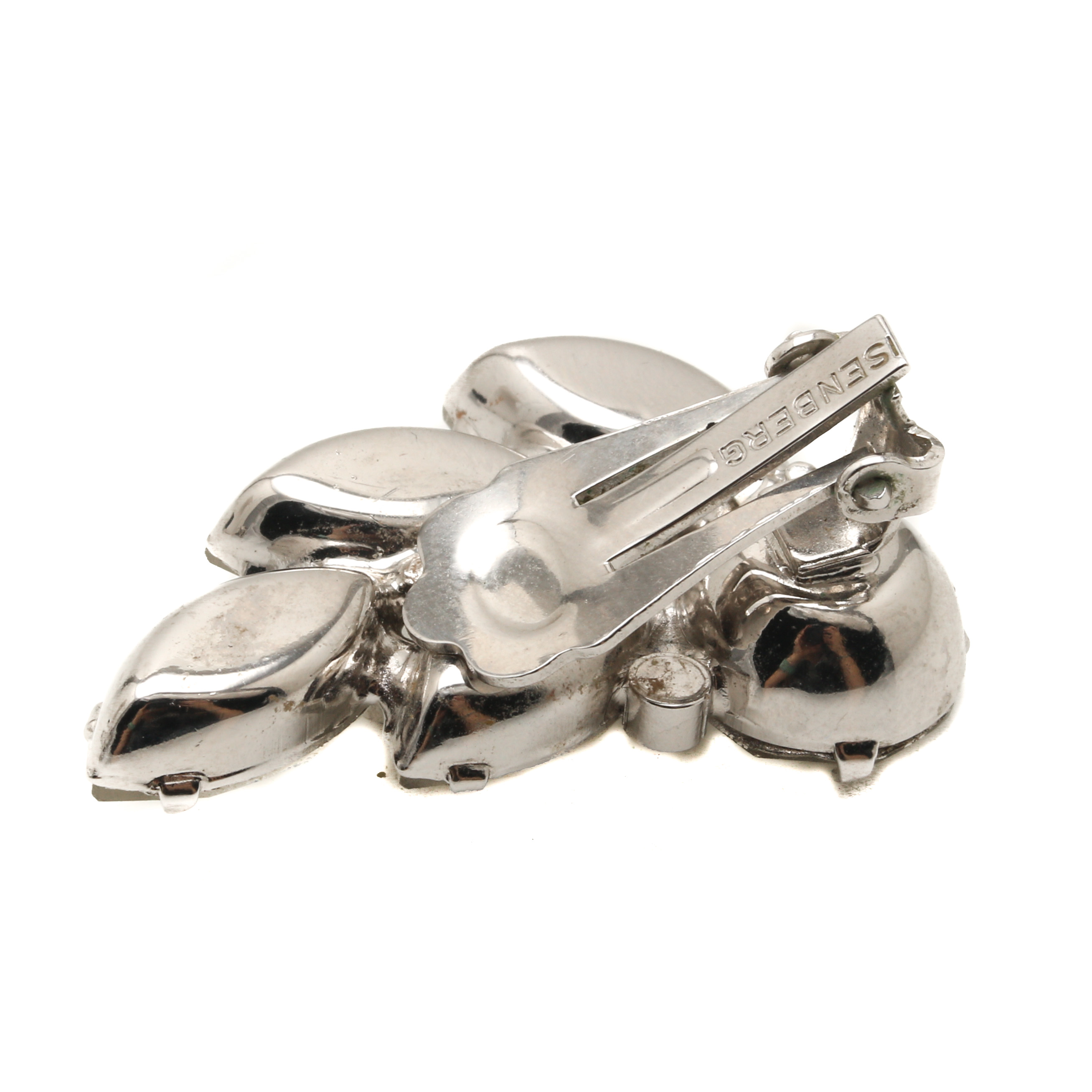 Selection of Eisenberg and Jomaz Silver Tone Glass Demi Parure Jewelry