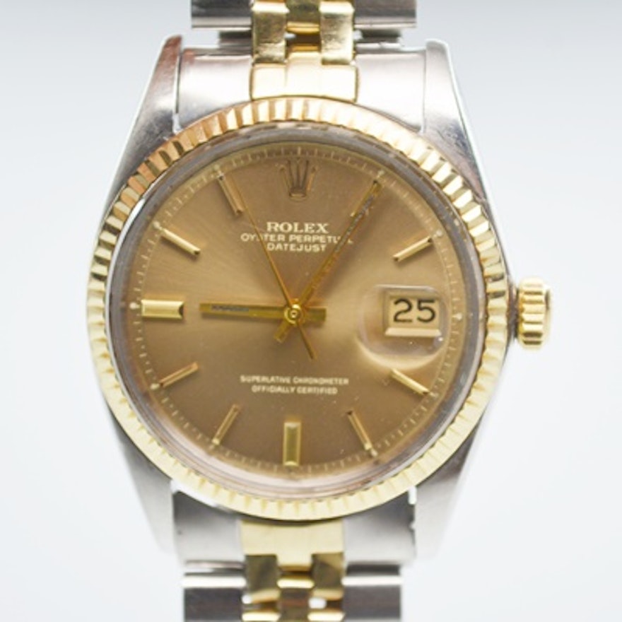 Rolex Oyster Perpetual Datejust 14K Yellow Gold Wristwatch