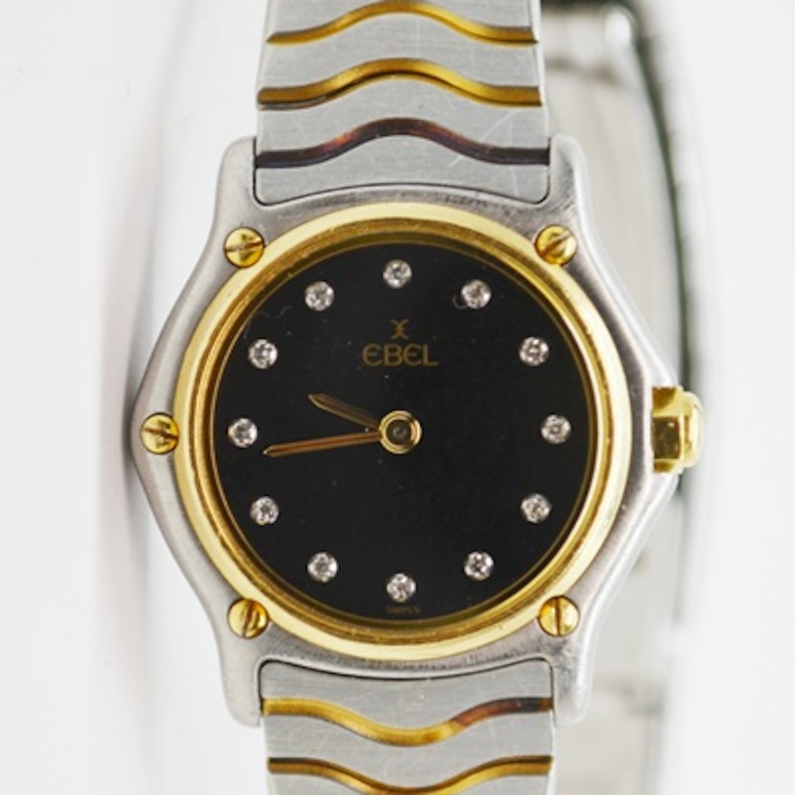 Ebel 18K Yellow Gold and Diamond Wristwatch