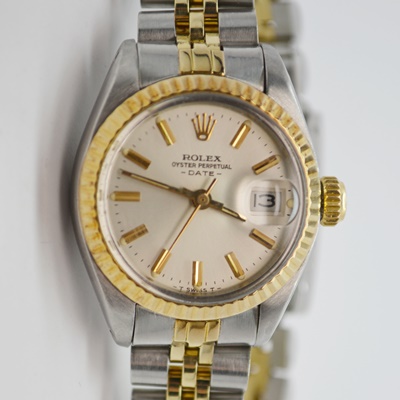 Rolex Oyster Perpetual Date 14K Yellow Gold and Stainless Steel Watch