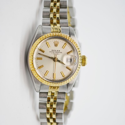 Rolex Oyster Perpetual Date 14K Yellow Gold and Stainless Steel Watch