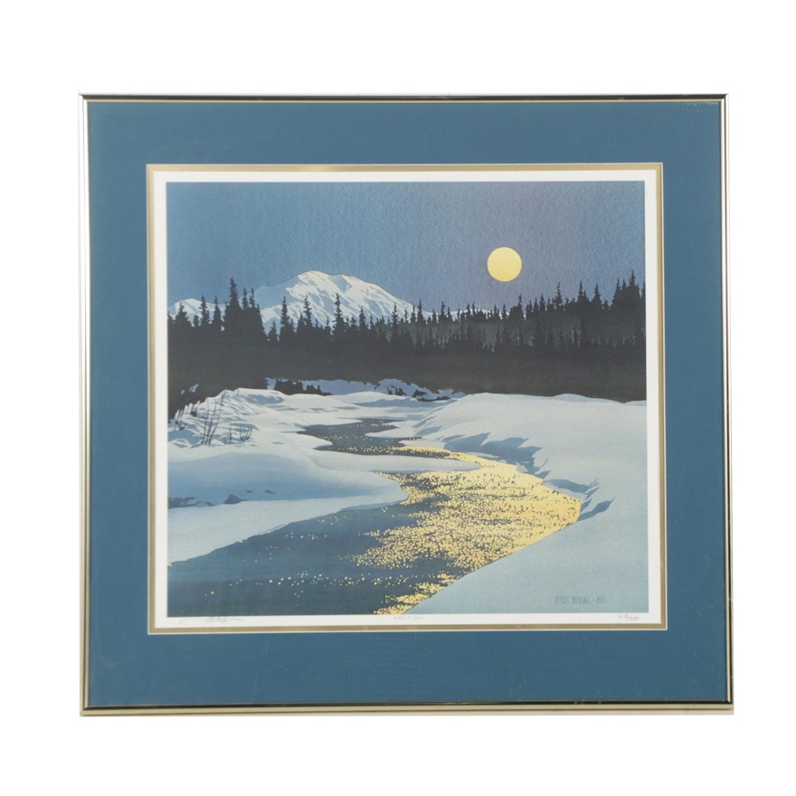 Limited Edition Offset Lithograph After Byron Birdsall "River of Gold"