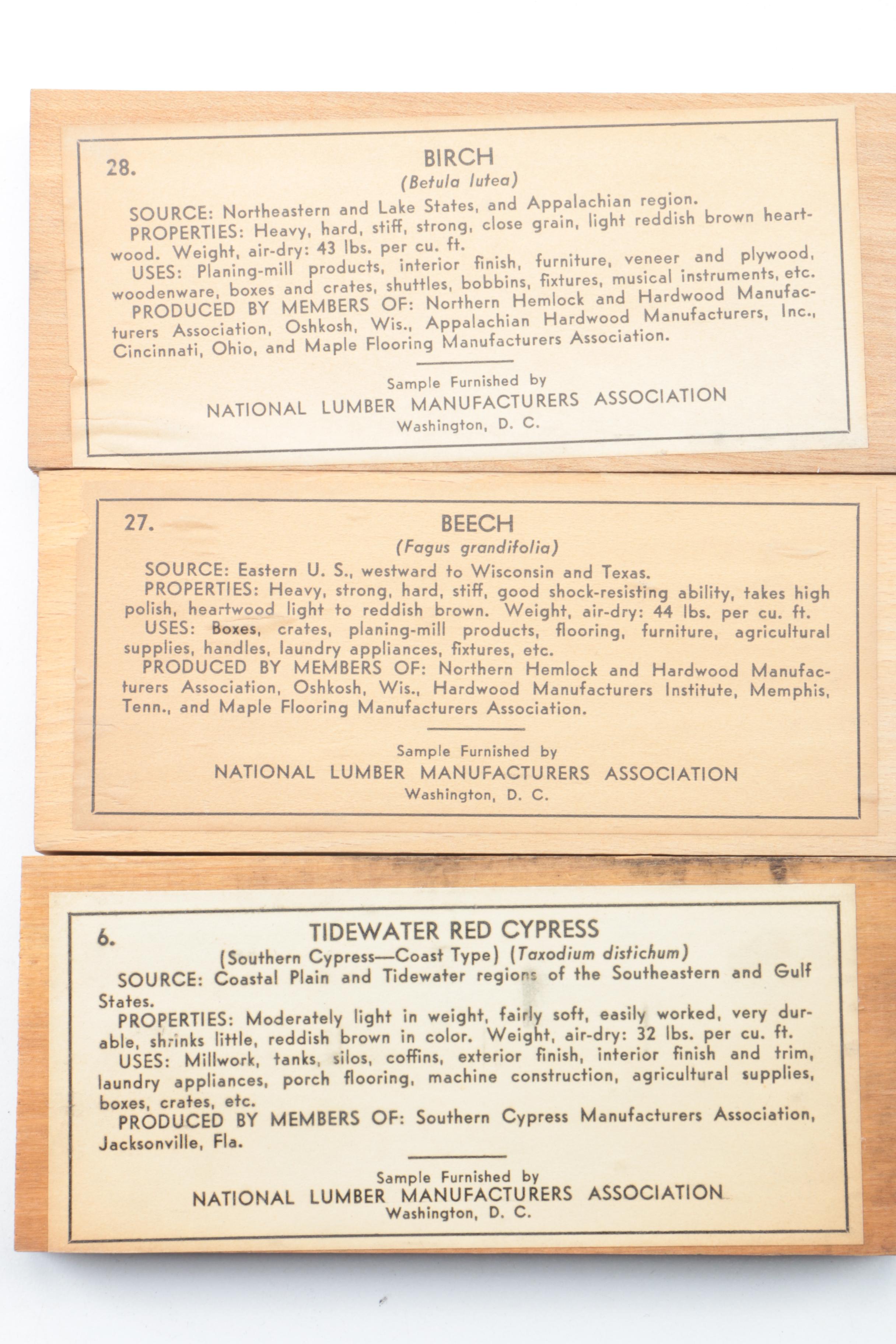 Vintage National Lumber Manufacturers Wood Samples