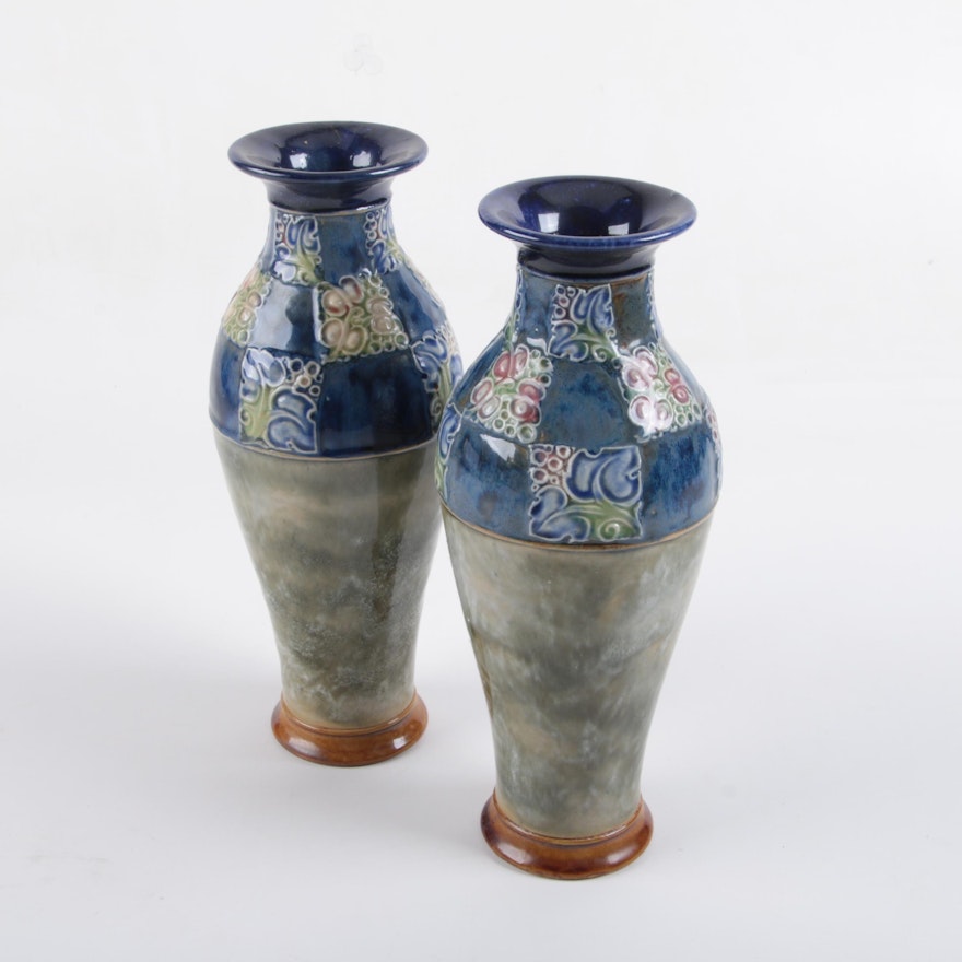 Royal Doulton Lambeth Stoneware Vases