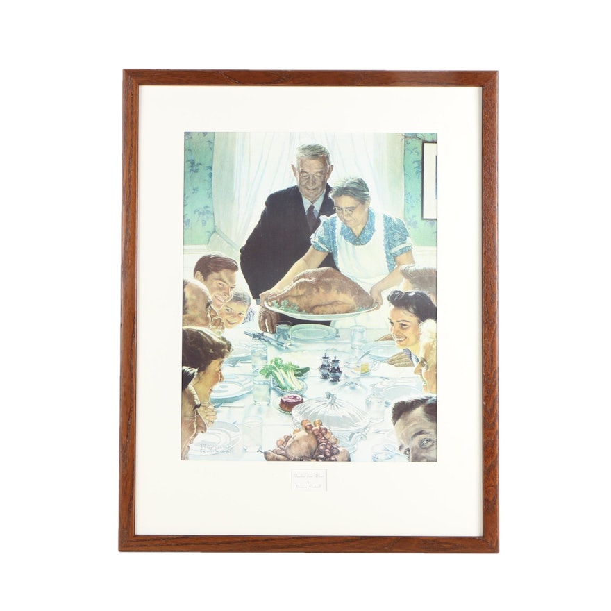 Giclee After Norman Rockwell "Freedom From Want"