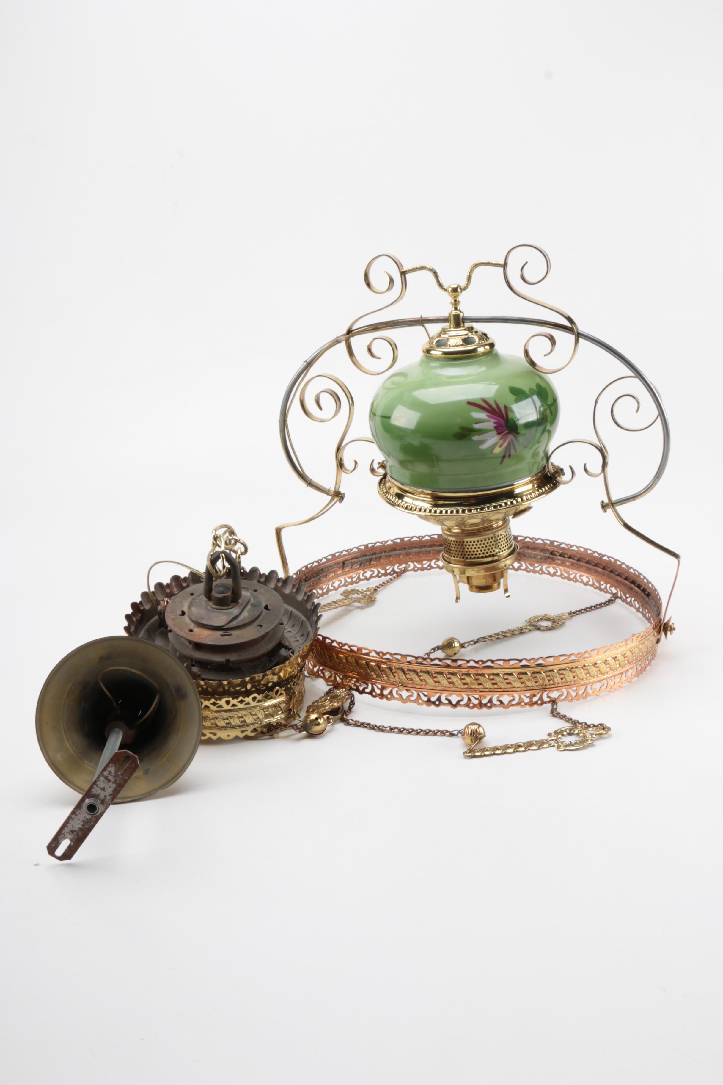 Converted Oil Pendant Light