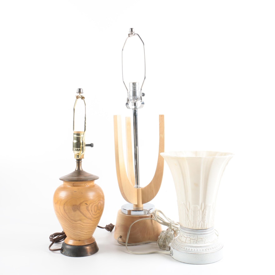 Grouping of Mid Century Modern Lamp and Others