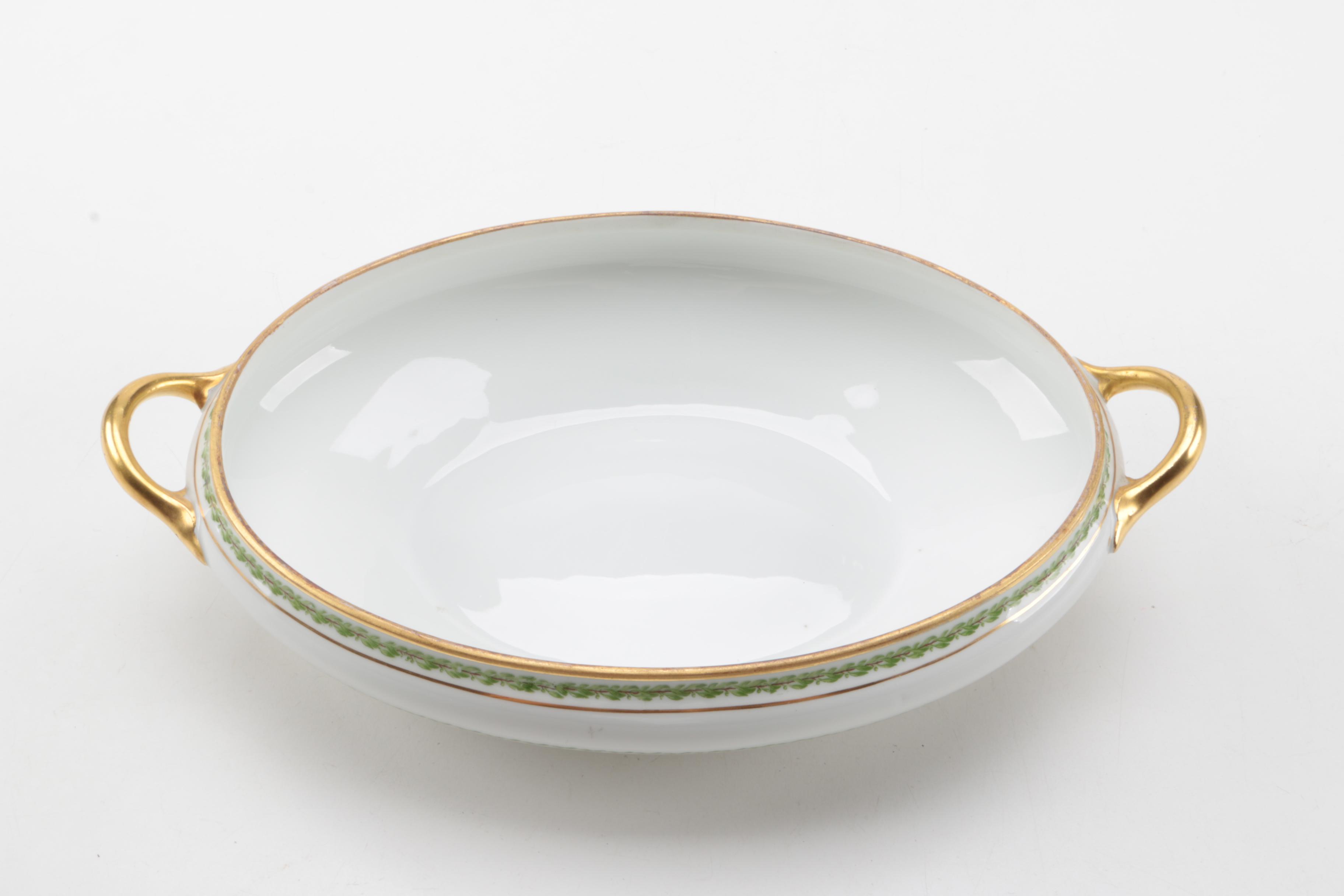 Circa 1920s GDA Haviland "Castiglione" Limoges Porcelain Covered Vegetable Dish