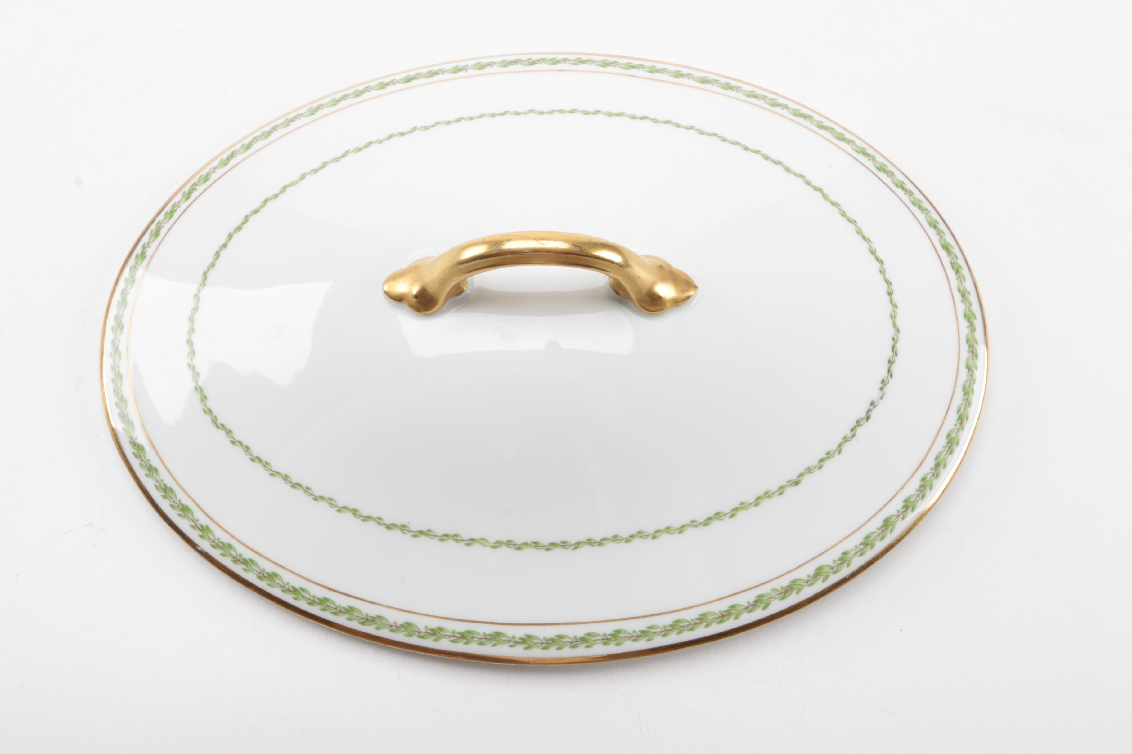 Circa 1920s GDA Haviland "Castiglione" Limoges Porcelain Covered Vegetable Dish