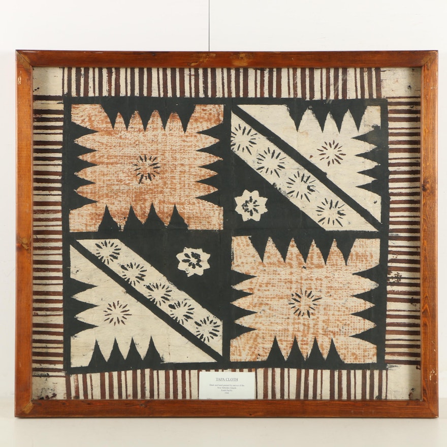 1944 Hand Painted Tapa Cloth