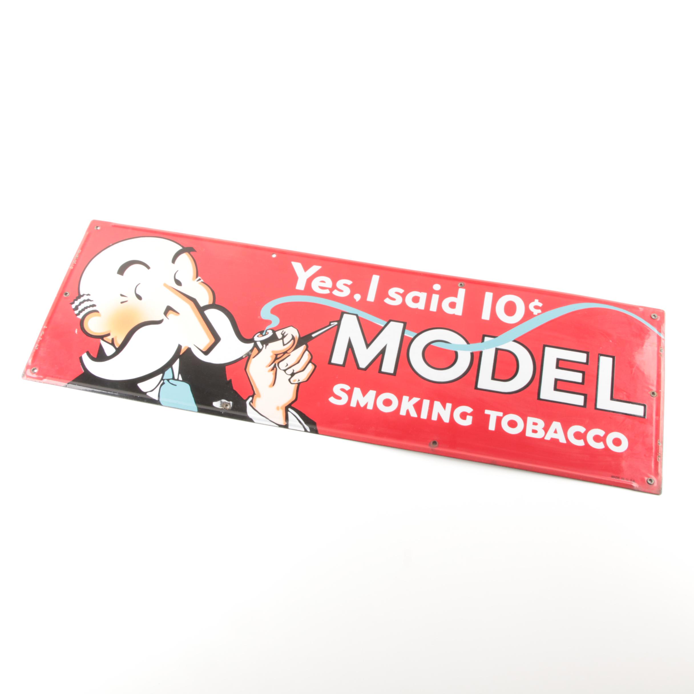 Model Smoking Tobacco Sign