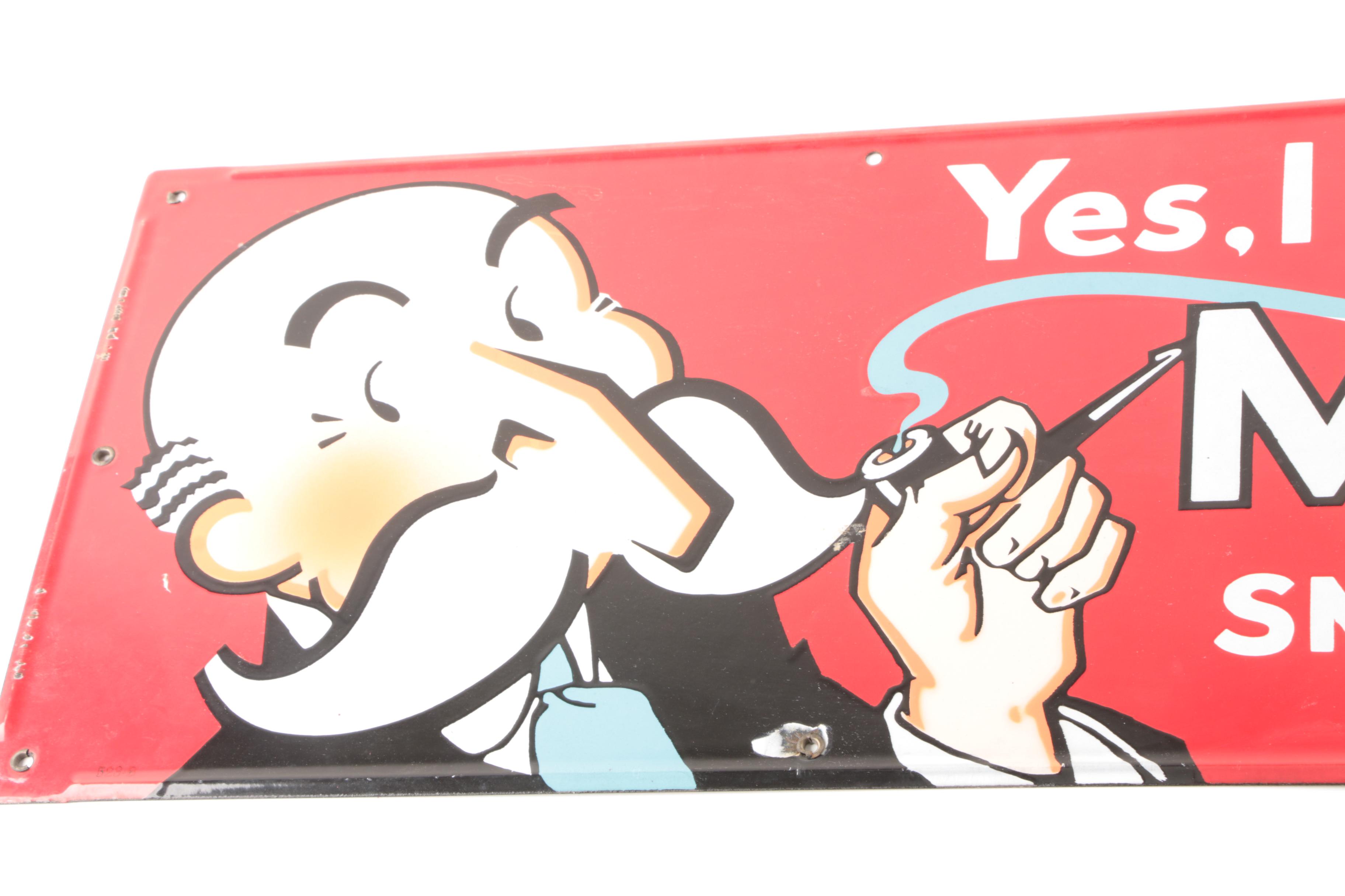 Model Smoking Tobacco Sign