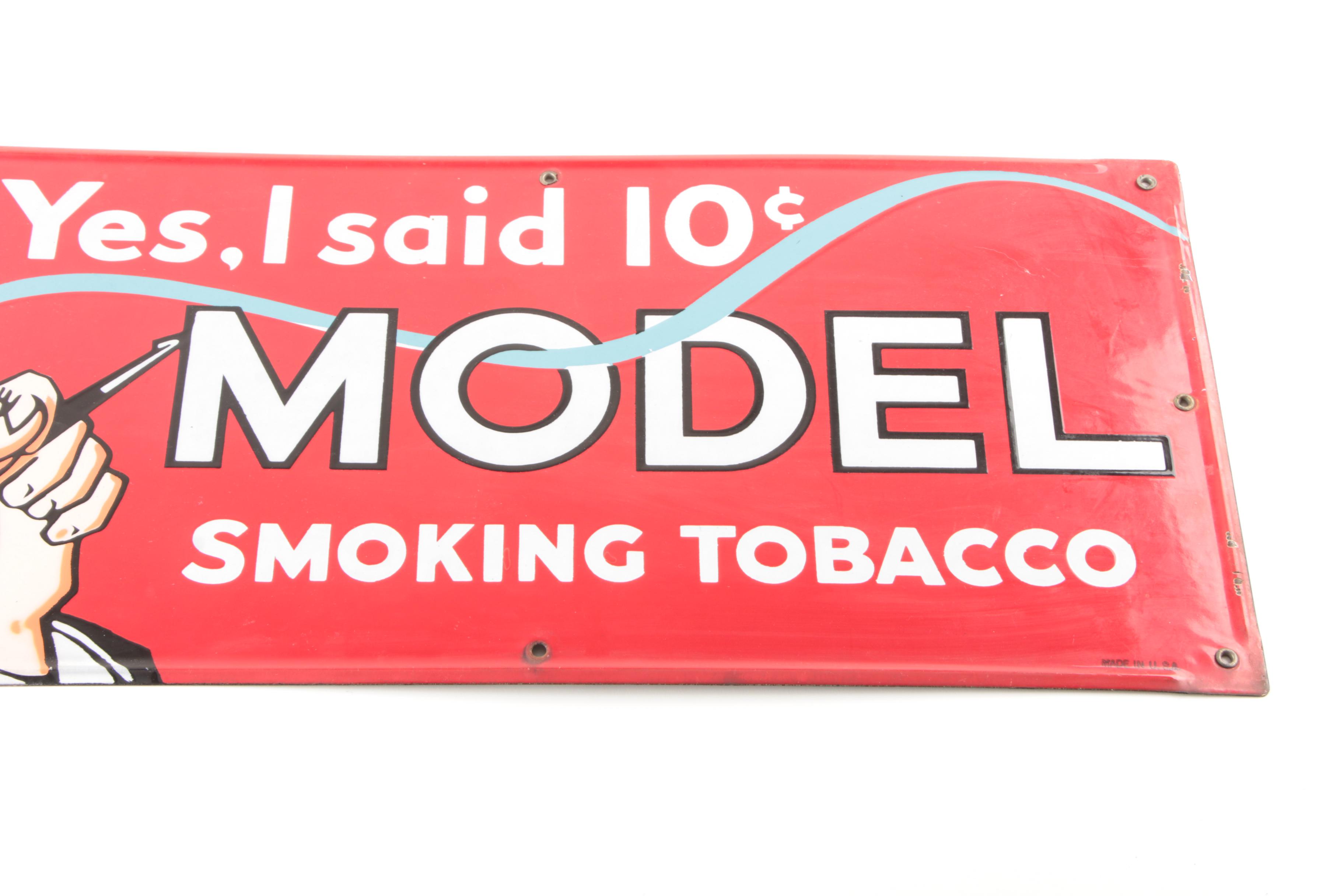 Model Smoking Tobacco Sign
