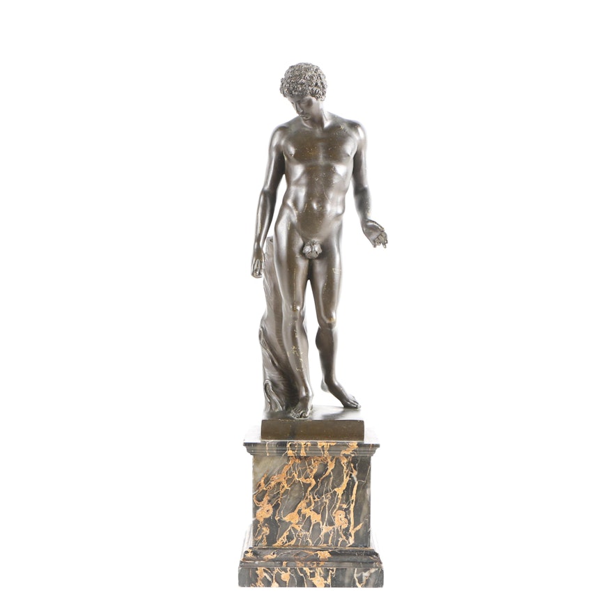 Copper Sculpture of Grecian Style Figure