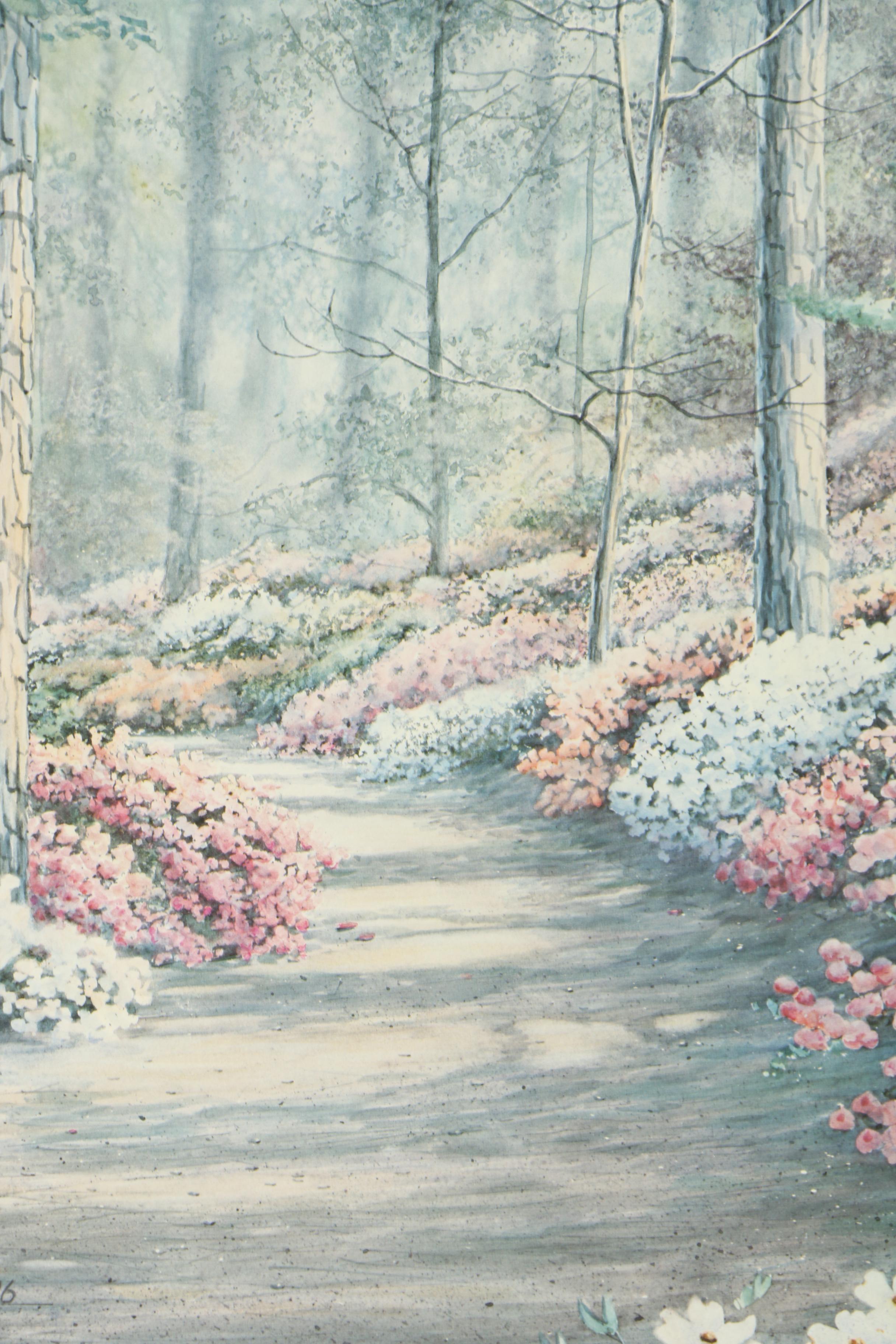 Ralph Taylor Limited Edition Offset Lithograph "Azalea Path"