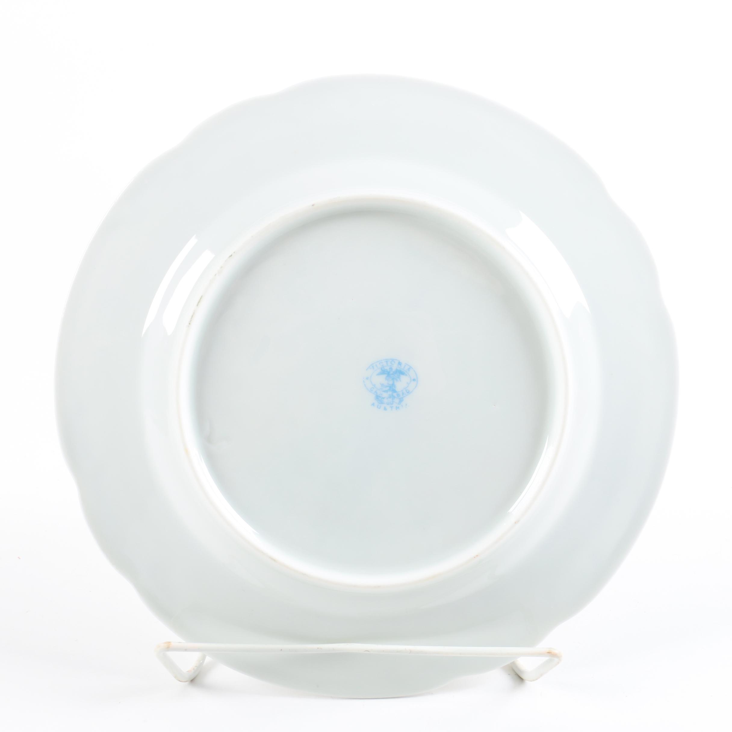 Set of Antique Carlsbad Austria Porcelain Fish Plates