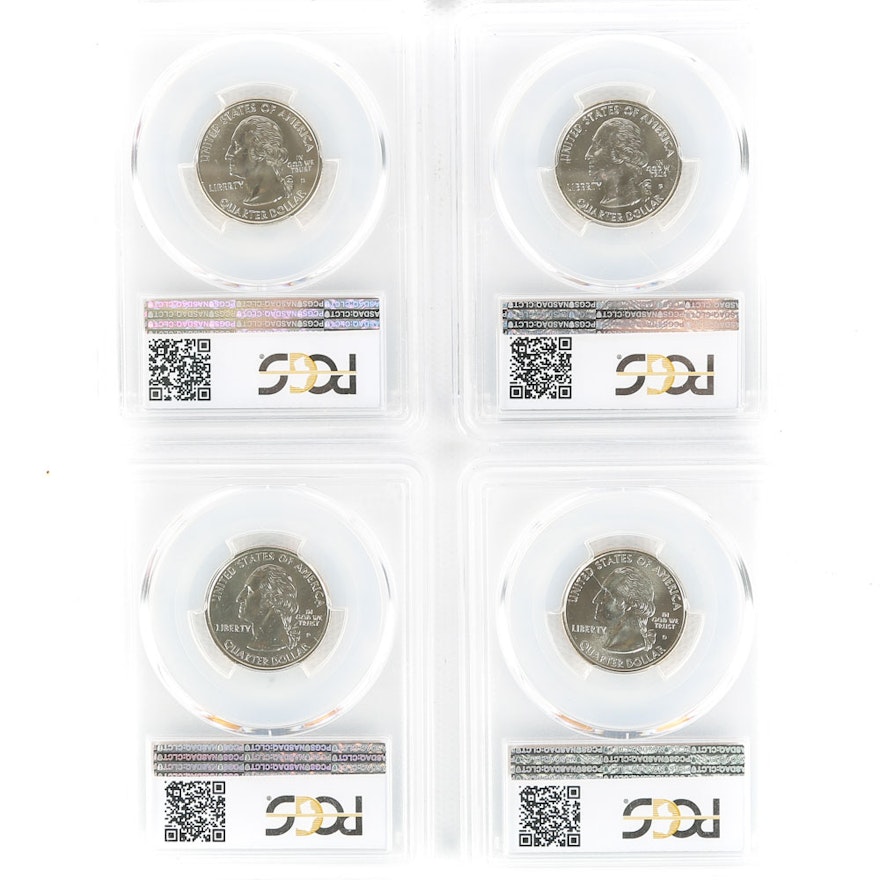 Graded PCGS Delaware and Connecticut State Quarters